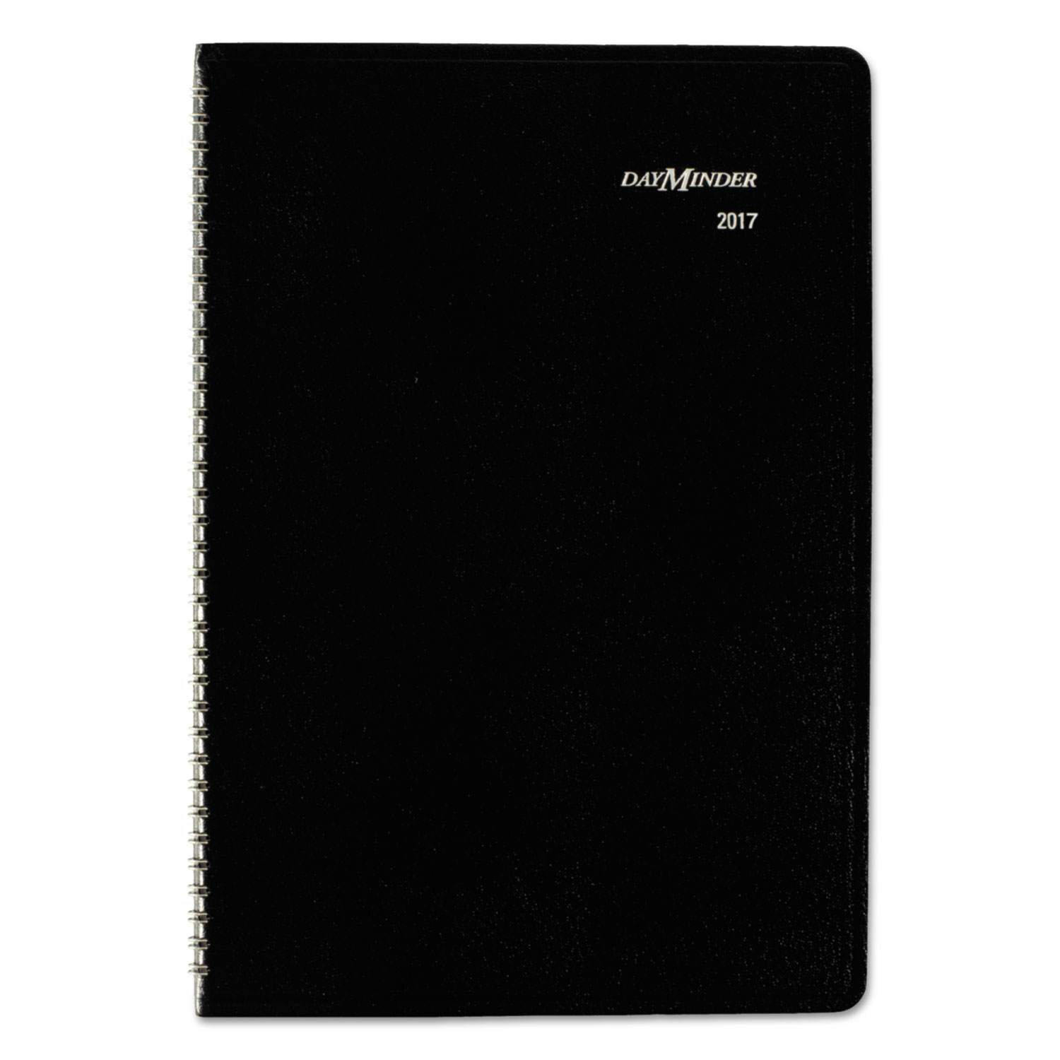 Monthly Planner, 7 7/8 x 11 7/8, Black Cover, 2017-2019