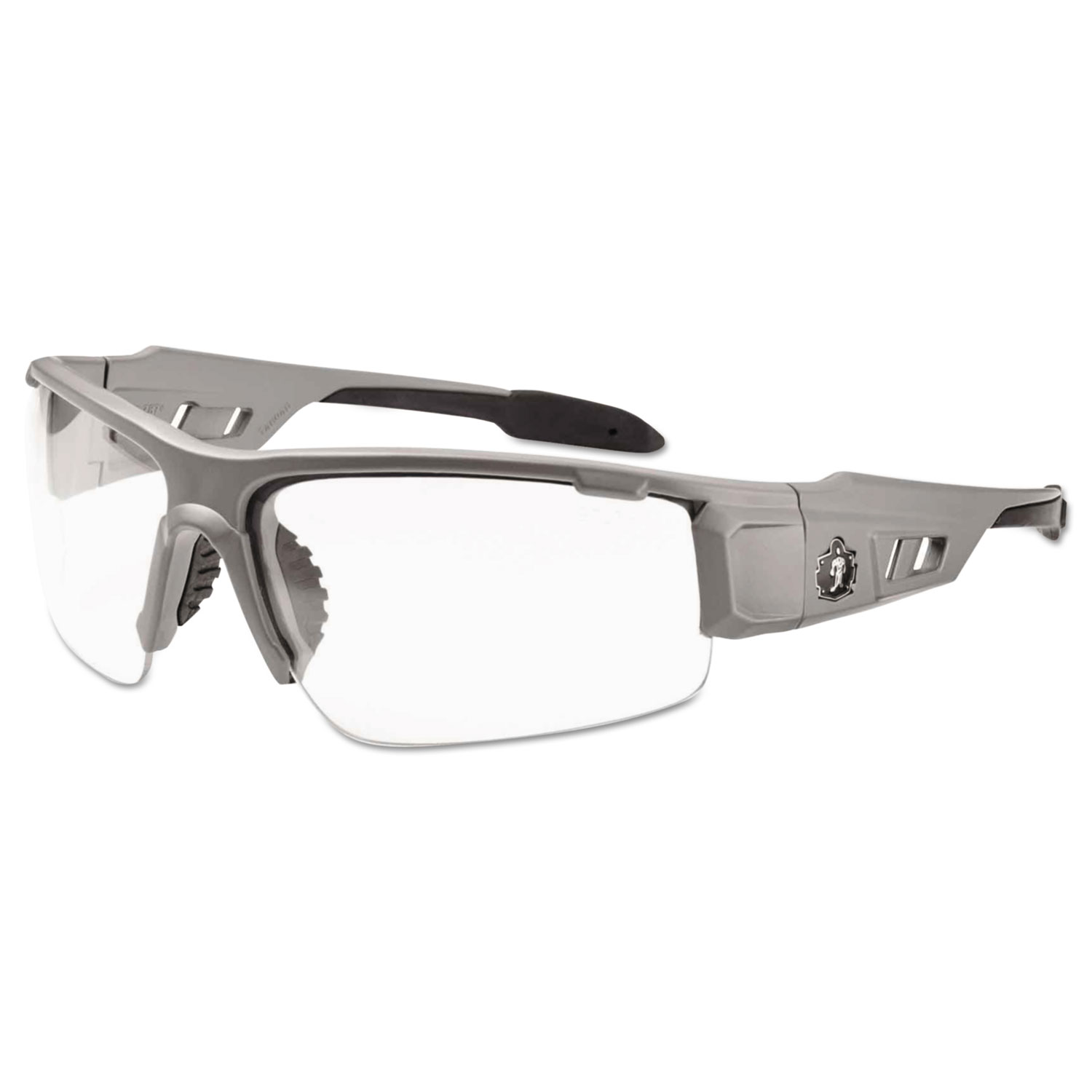  ergodyne 52100 Skullerz Dagr Safety Glasses, Matte Gray Frame/Clear Lens, Nylon/Polycarb (EGO52100) 