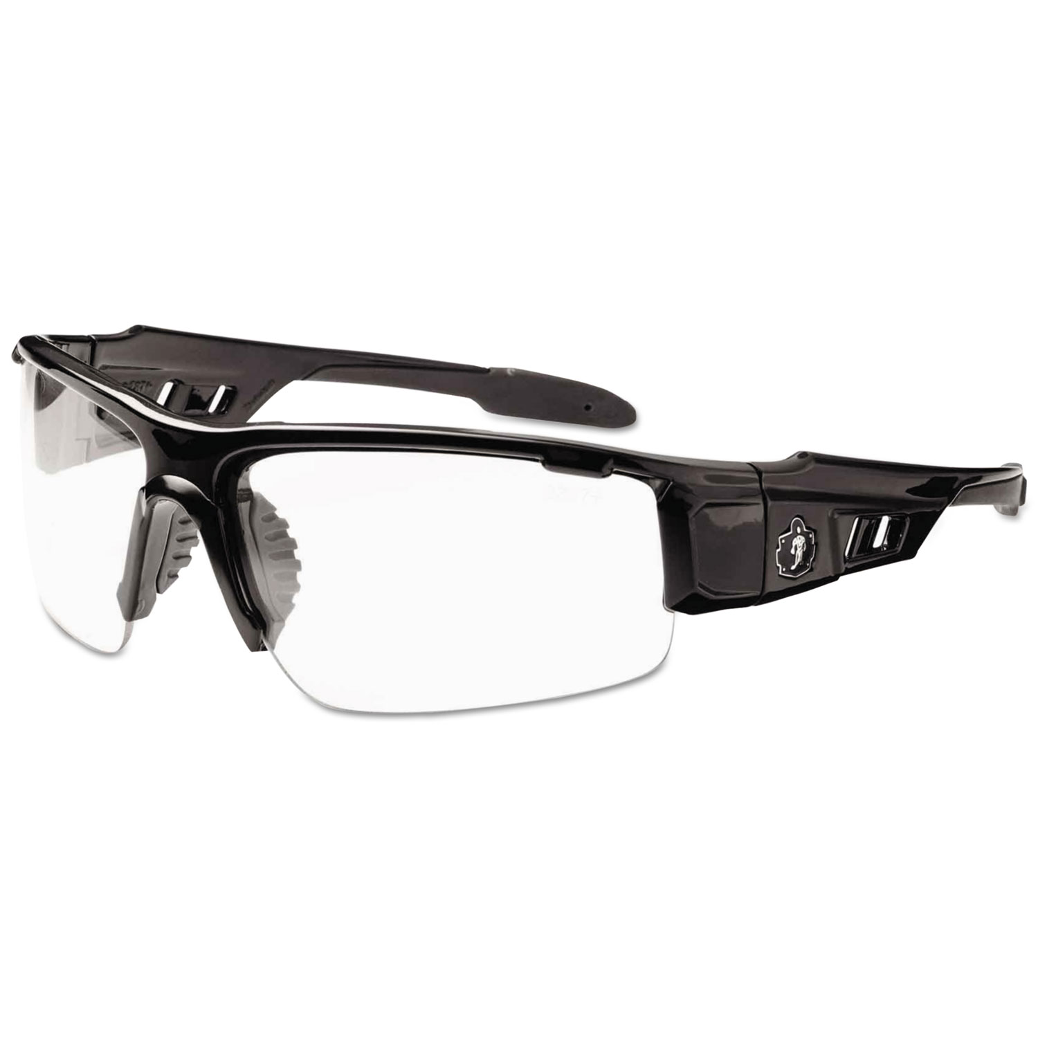  ergodyne 52000 Skullerz Dagr Safety Glasses, Black Frame/Clear Lens, Nylon/Polycarb (EGO52000) 