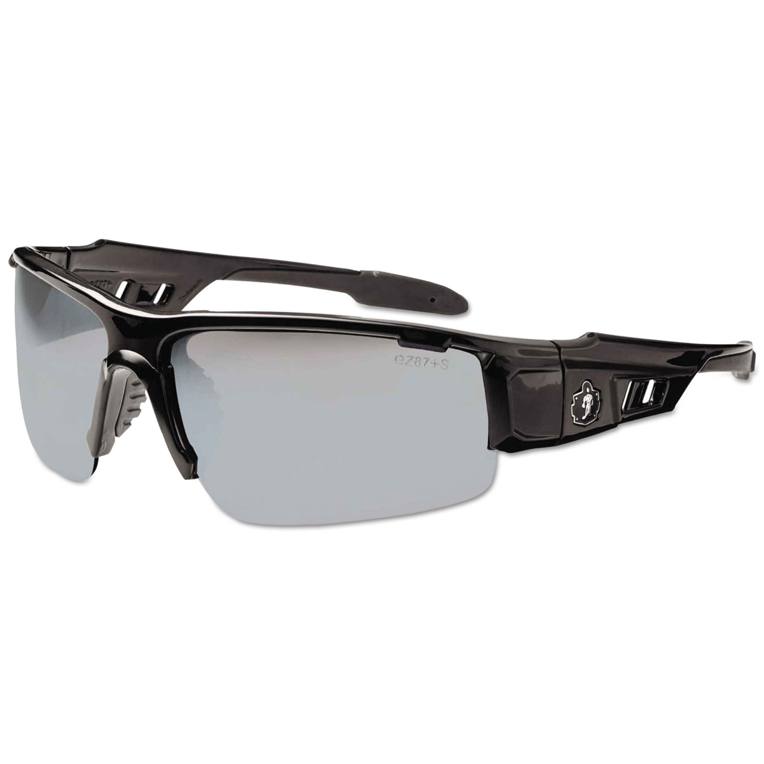 Skullerz Dagr Safety Glasses, Black Frame/Silver Lens, Nylon/Polycarb