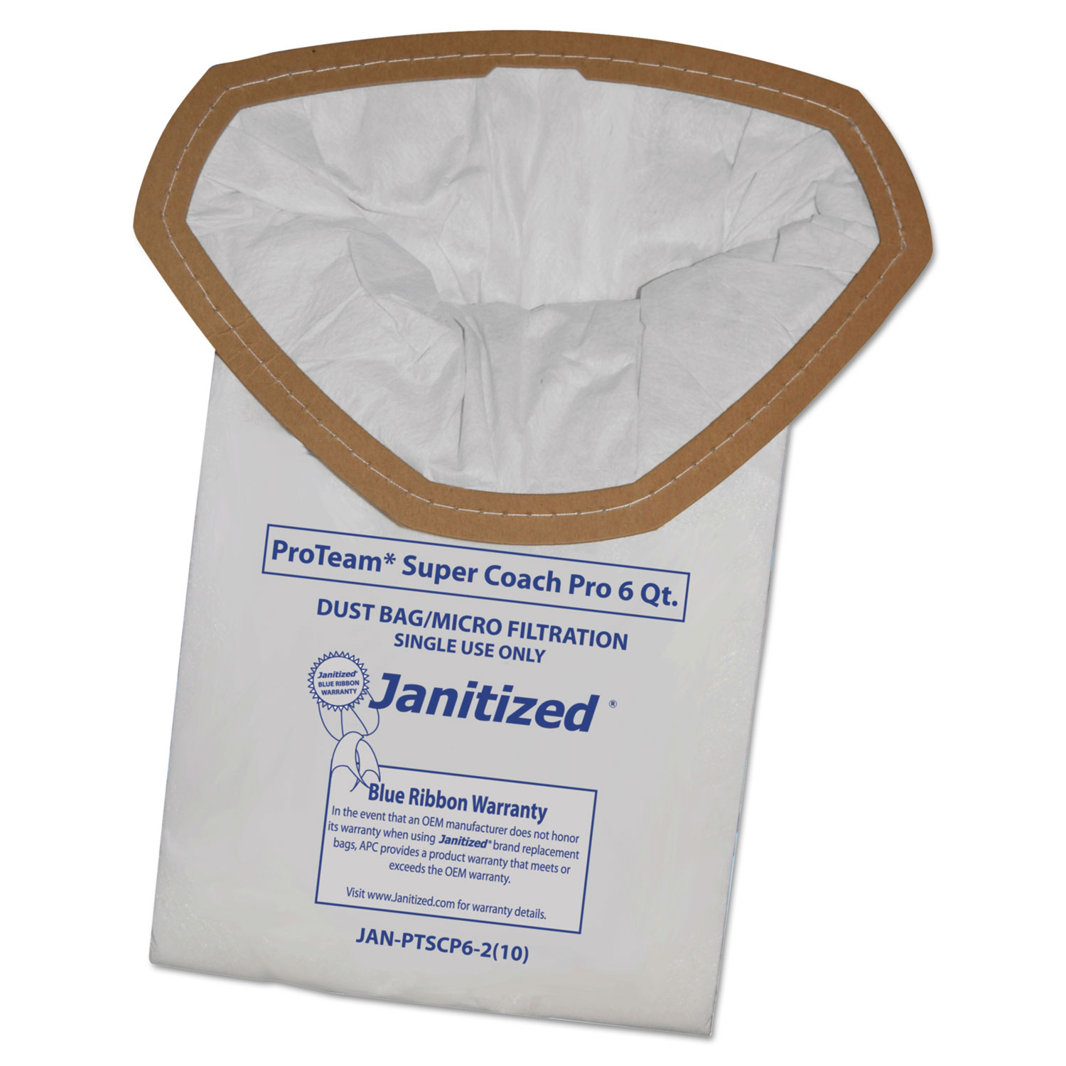  Janitized JAN-PTSCP6-2(10) Vacuum Filter Bags Designed to Fit ProTeam Super Coach Pro 6/GoFree Pro, 100/CT (APCJANPTSCP62) 