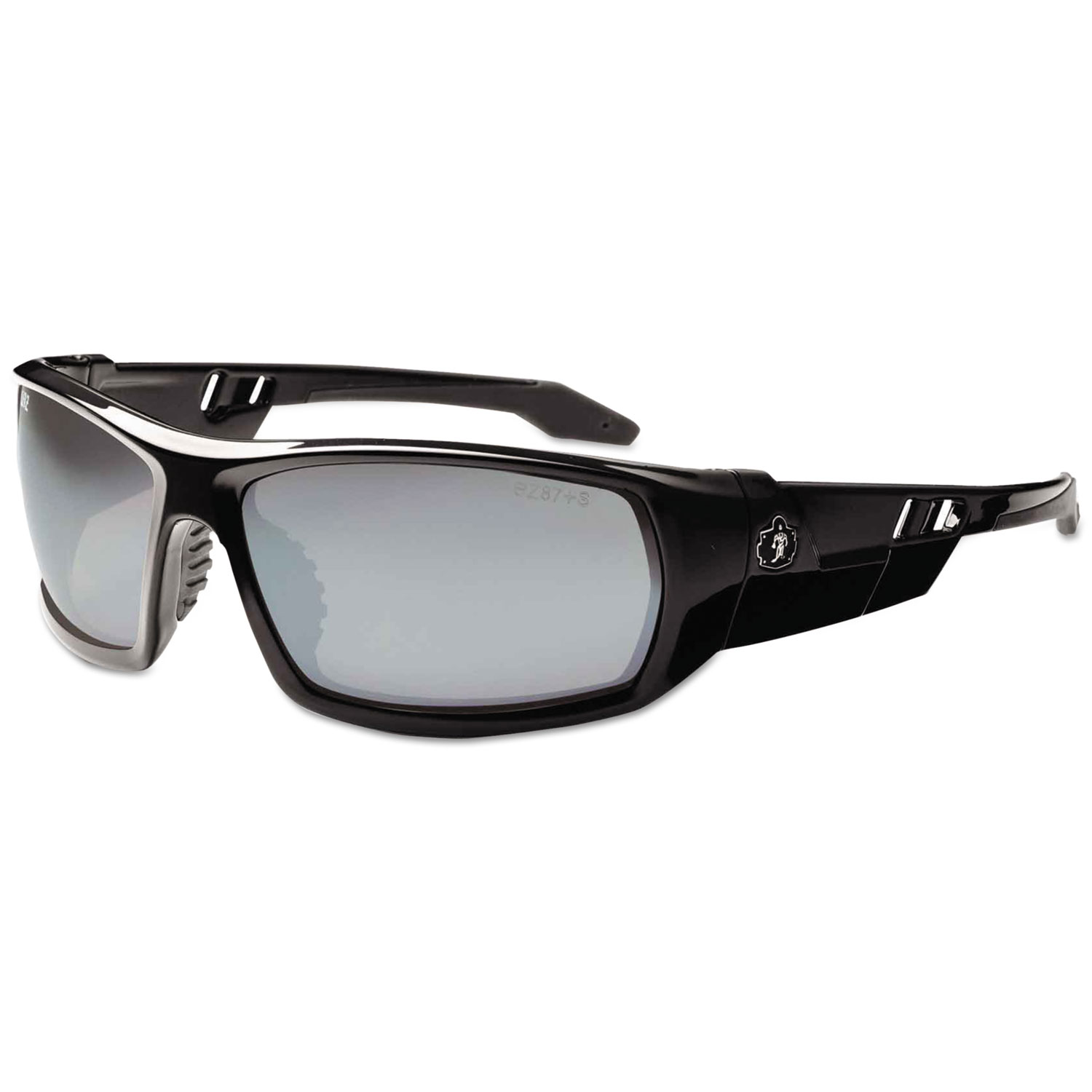  ergodyne 50042 Skullerz Odin Safety Glasses, Black Frame/Silver Lens, Nylon/Polycarb (EGO50042) 