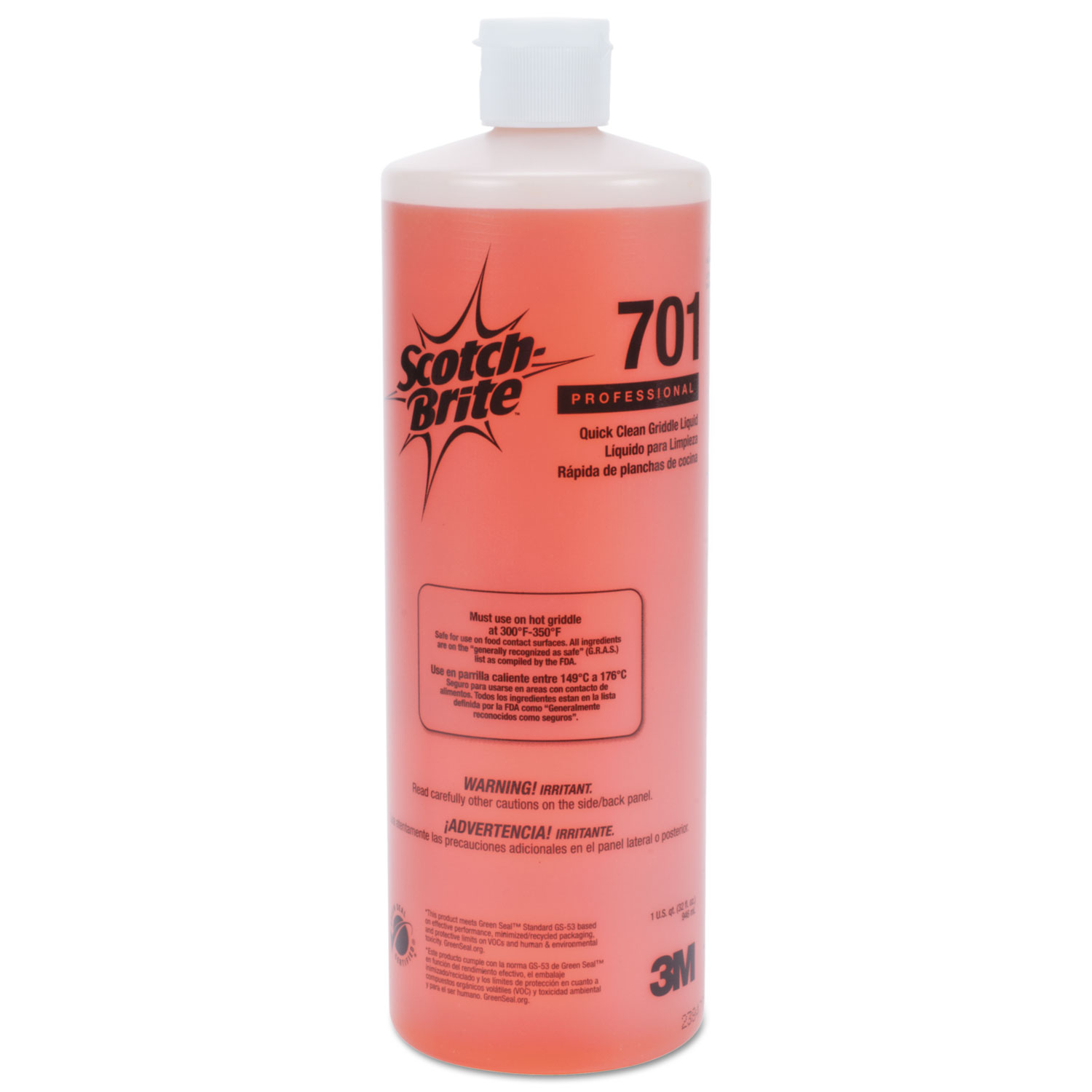  Scotch-Brite PROFESSIONAL 701 Quick Clean Griddle Liquid, 1 qt Bottle (MMM26012) 