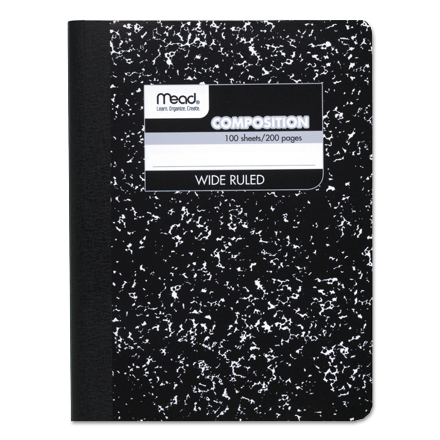 Mead 09910 Composition Book, Wide/Legal Rule, Black Cover, 9.75 x 7.5, 100 Sheets (MEA09910) 