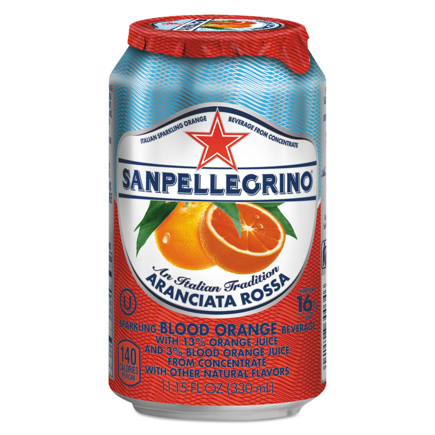 Sparkling Fruit Beverages, Aranciata Rossa (Blood Orange), 11.15 oz Can, 12/Ctn