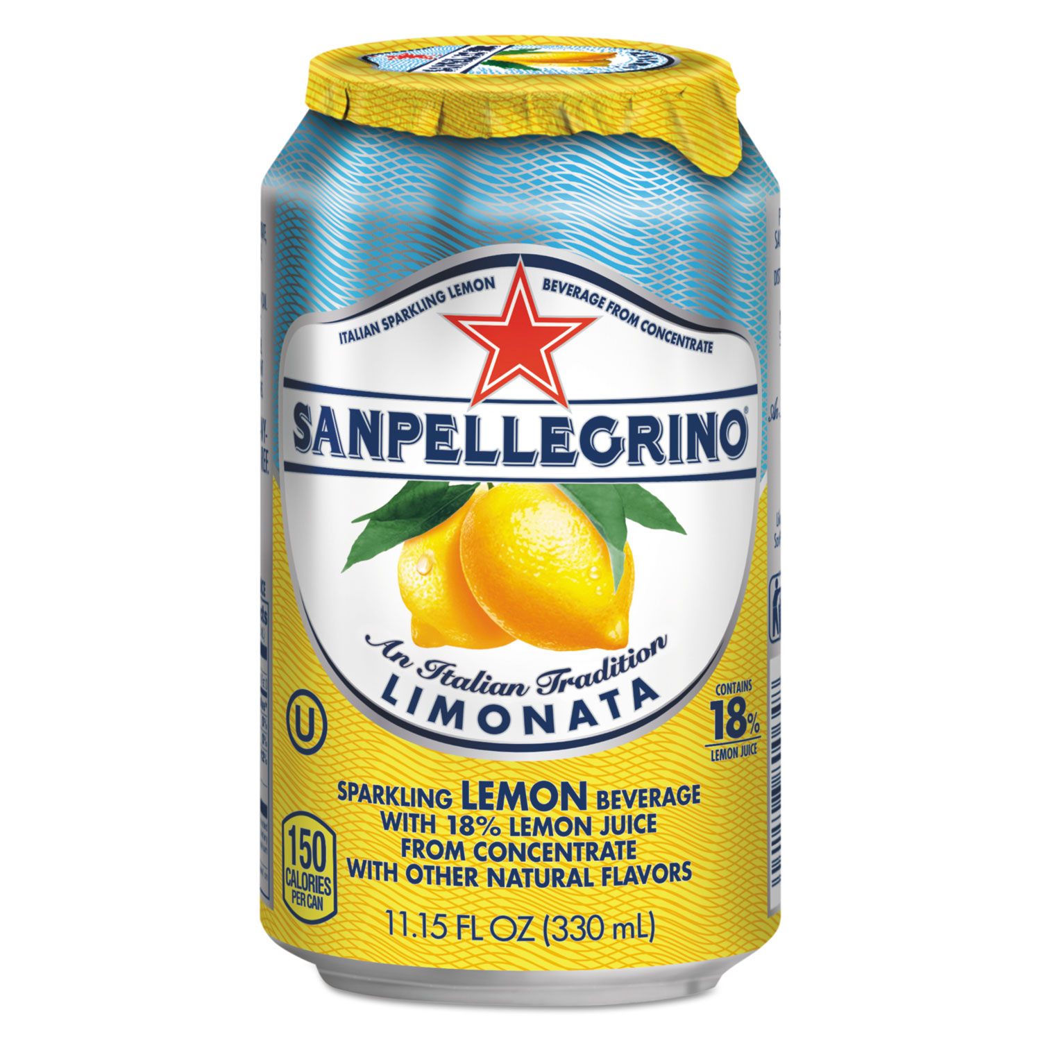  San Pellegrino 12177426 Sparkling Fruit Beverages, Limonata (Lemon), 11.15 oz Can, 12/Carton (NLE43347) 