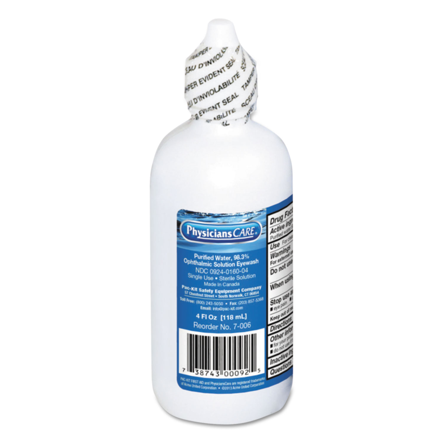  PhysiciansCare by First Aid Only 7-006 First Aid Refill Components Disposable Eye Wash, 4oz (FAO7006) 