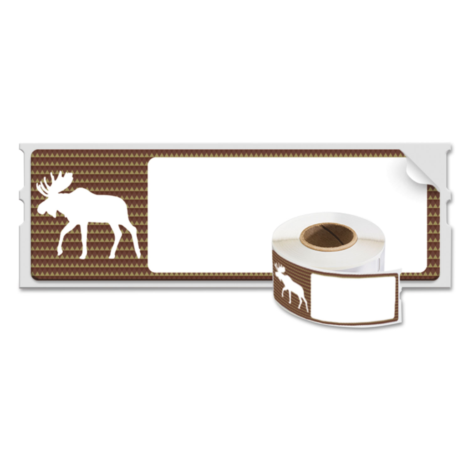 Holiday Labels, Moose, Brown, 130 Labels/Roll