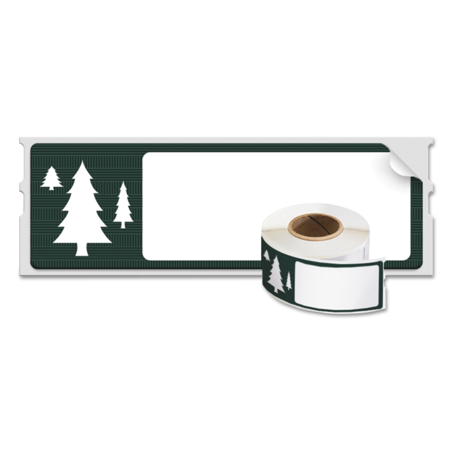 Holiday Labels, Trees, Green, 130 Labels/Roll