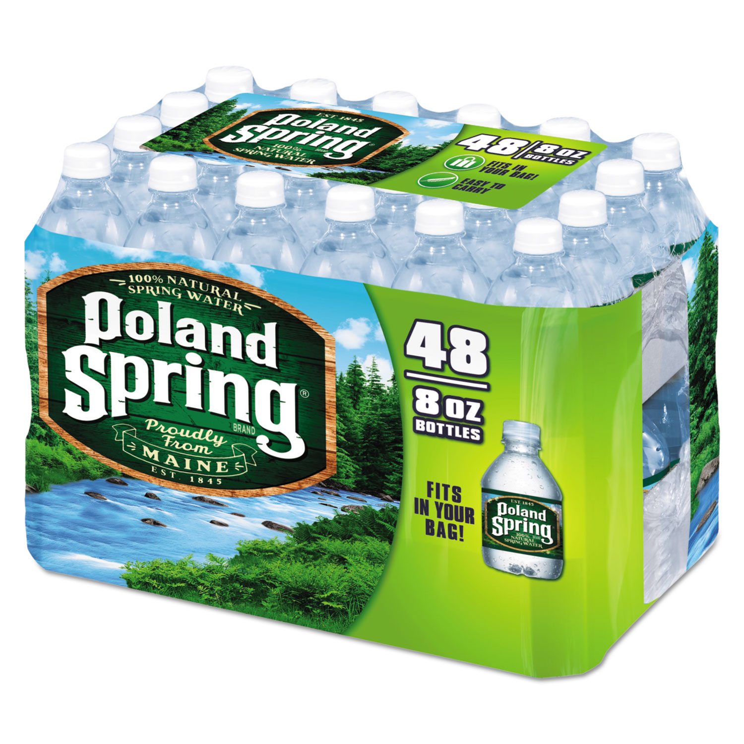  Poland Spring 1098091 Natural Spring Water, 8 oz Bottle, 48 Bottles/Carton (NLE1098091) 