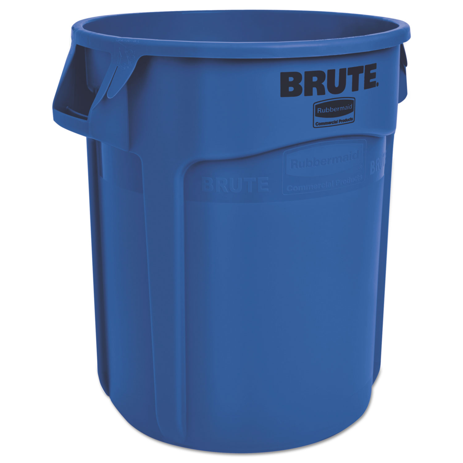 Round Brute Container, Plastic, 20 gal, Blue