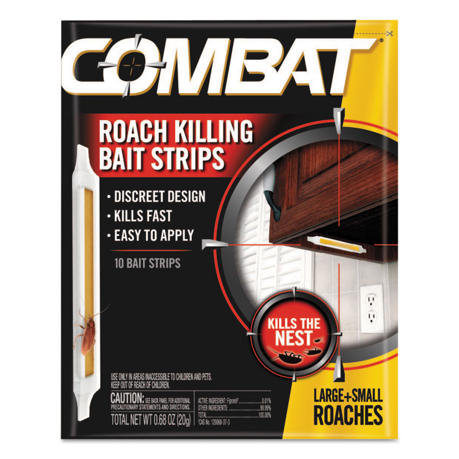  Combat DIA 01000 Ant Bait Insecticide Strips, 0.35 oz, 5/Box, 12 Box/Carton (DIA01000CT) 