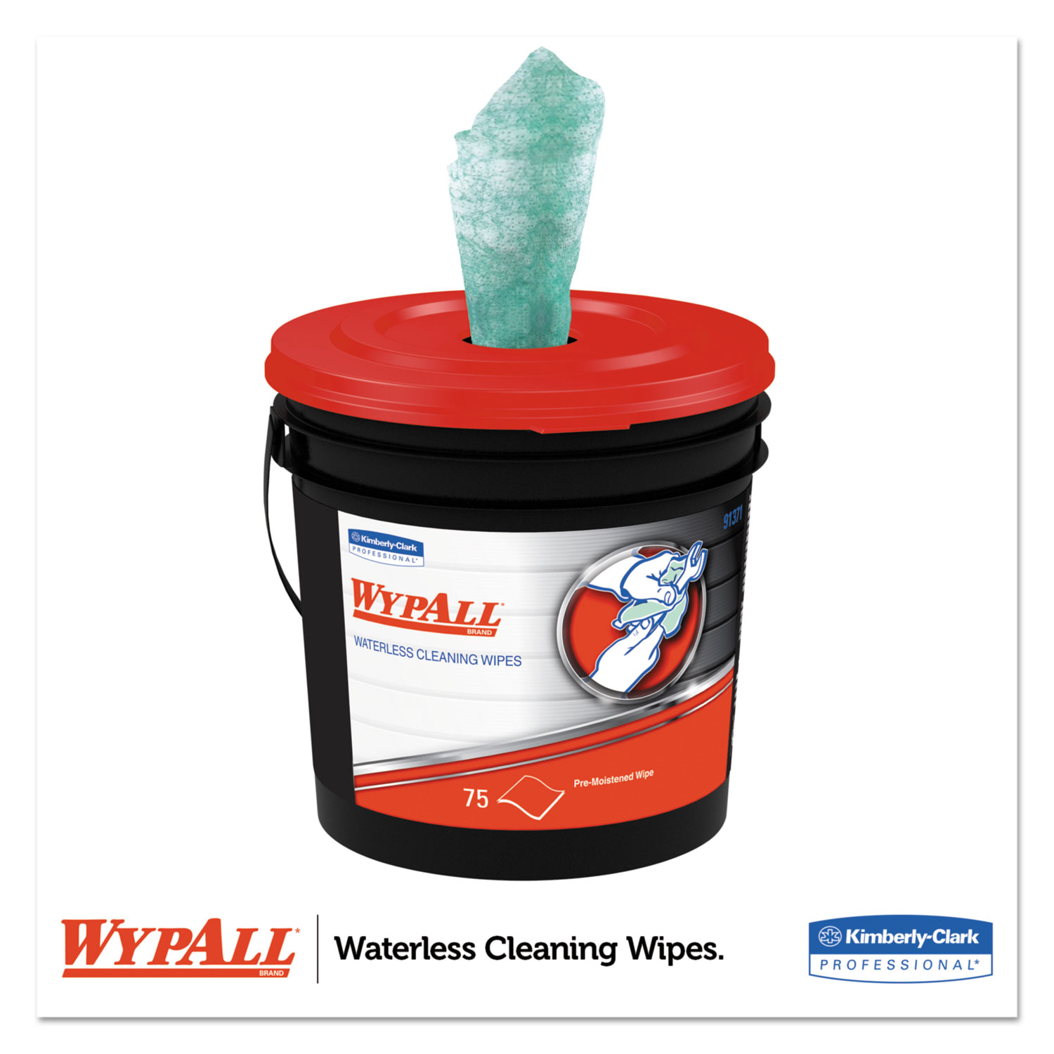 Waterless Cleaning Wipes, Cloth, 9 x 12, 75/Bucket