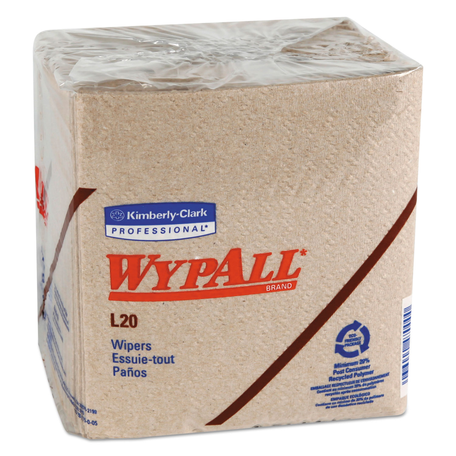  WypAll KCC 47000 L20 Towels, 1/4 Fold, 2-Ply, 12 1/2 x 12, Brown, 68/Pack, 12 Packs/Carton (KCC47000) 