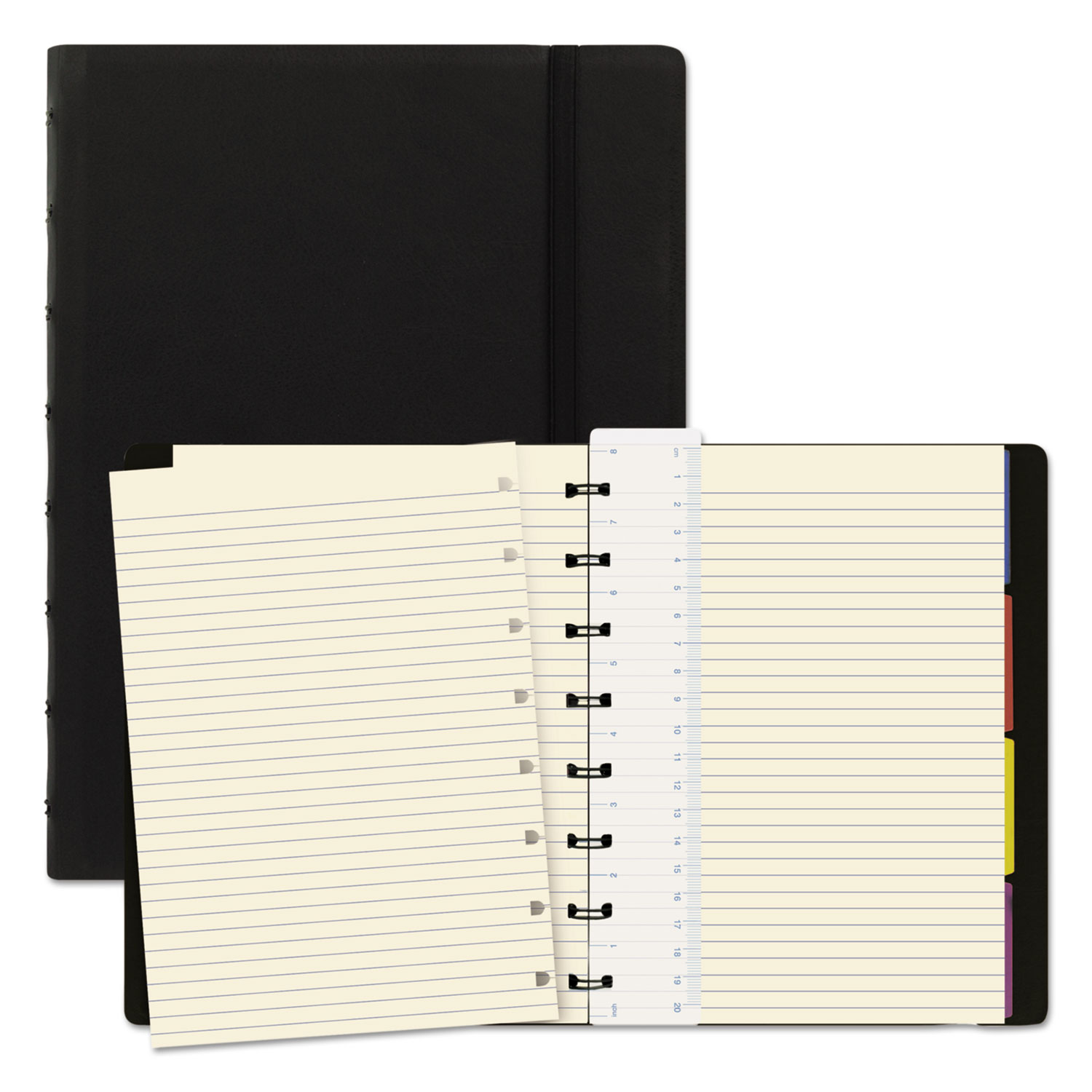  Filofax B115007U Notebook, 1 Subject, Medium/College Rule, Black Cover, 8.25 x 5.81, 112 Sheets (REDB115007U) 
