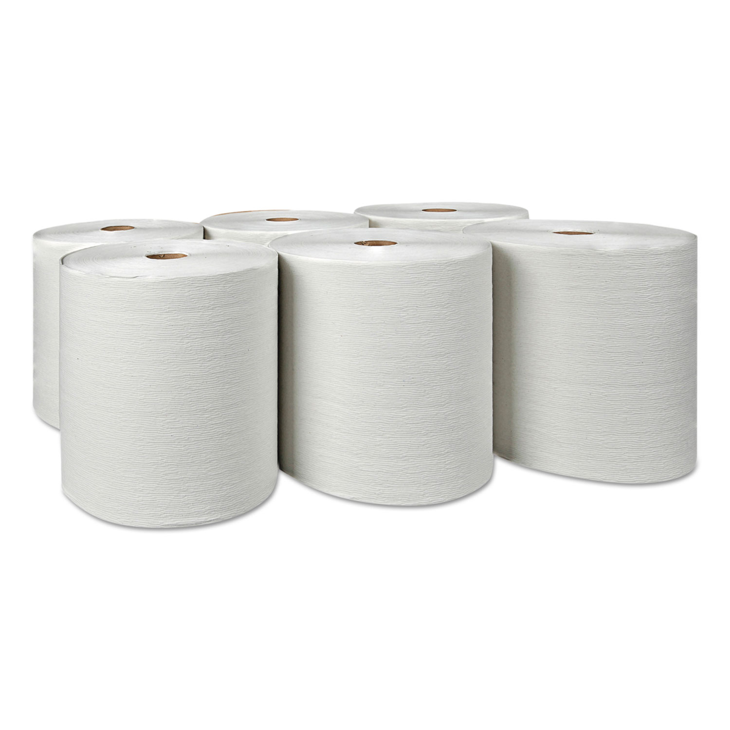 Hard Roll Towels, 1.5 Core, 8 x 600ft, White, 6 Rolls/Carton