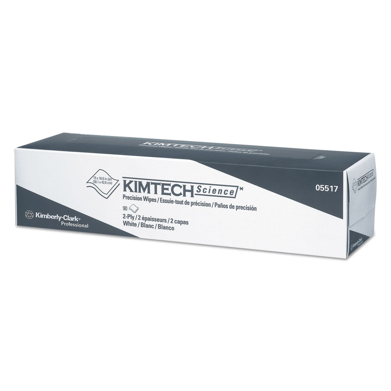  Kimtech 5517 Precision Wipers, POP-UP Box, 2-Ply, 14.7 x 16.6, White, 90/Box (KCC05517) 