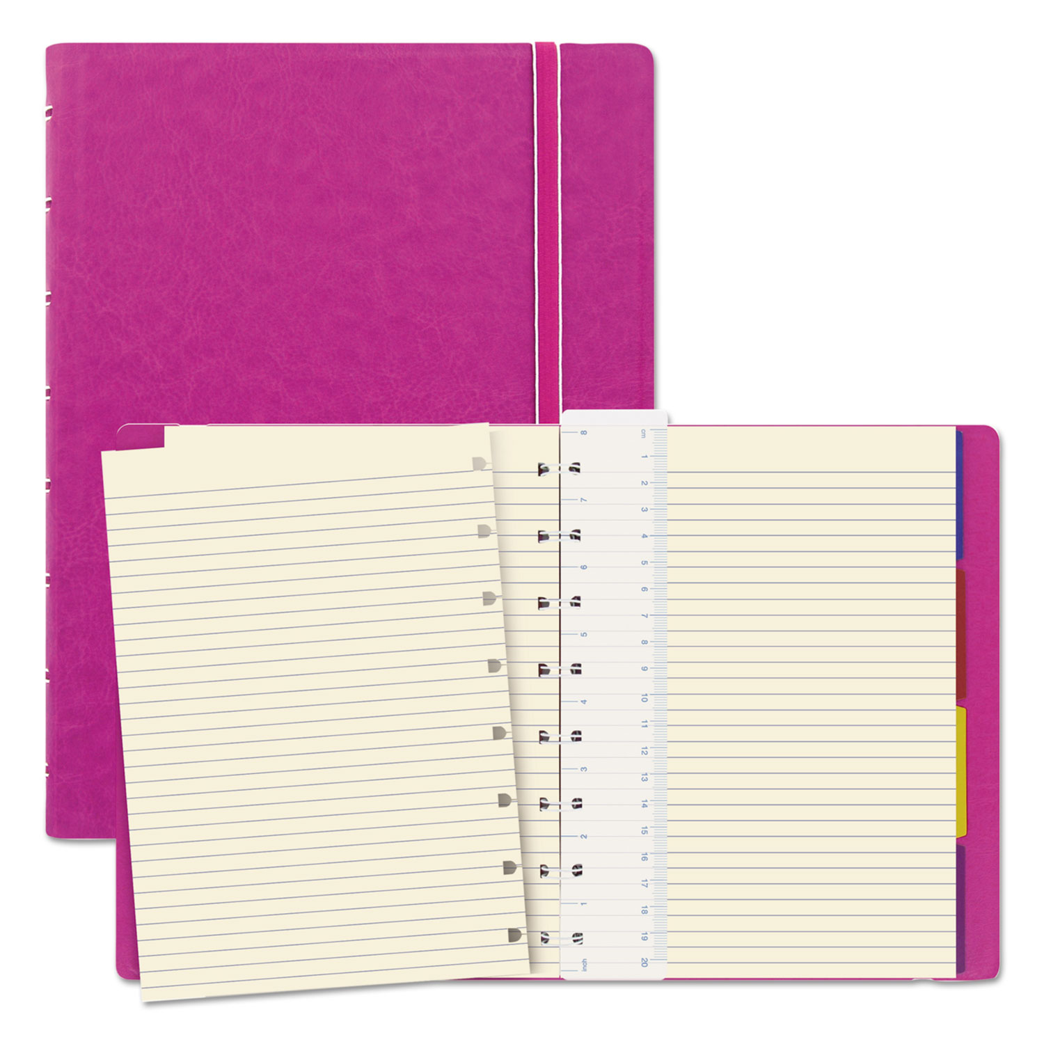  Filofax B115011U Notebook, 1 Subject, Medium/College Rule, Fuchsia Cover, 8.25 x 5.81, 112 Sheets (REDB115011U) 