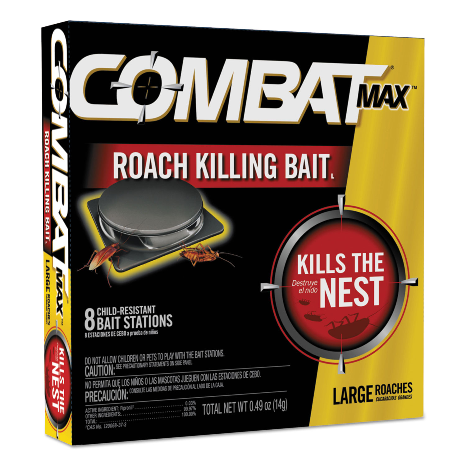  Combat DIA 51913 Roach Bait Insecticide, 0.49 oz Bait, 8/Pack, 12 Pack/Carton (DIA51913) 