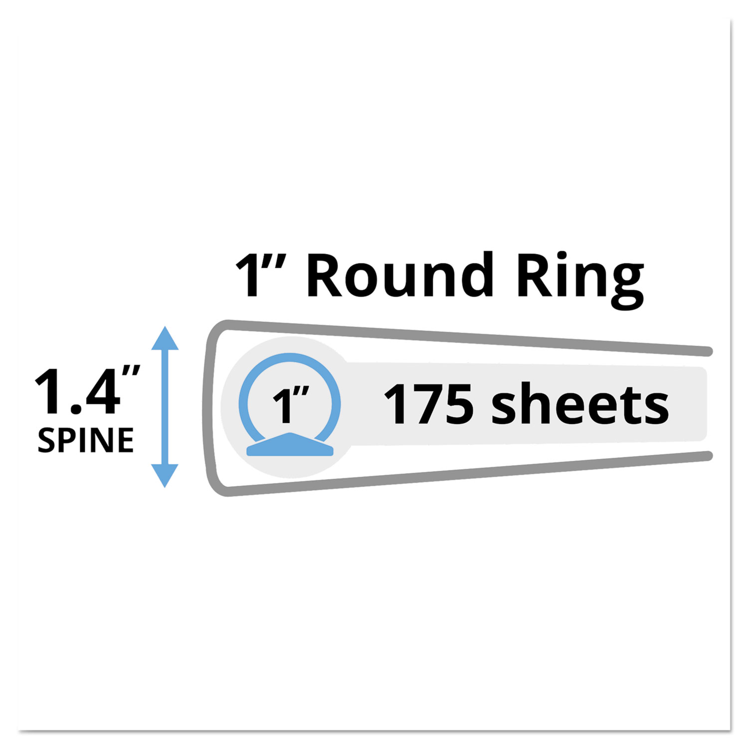 Mini Size Durable View Binder w/Round Rings, 8 1/2 x 5 1/2, 1 Cap, White
