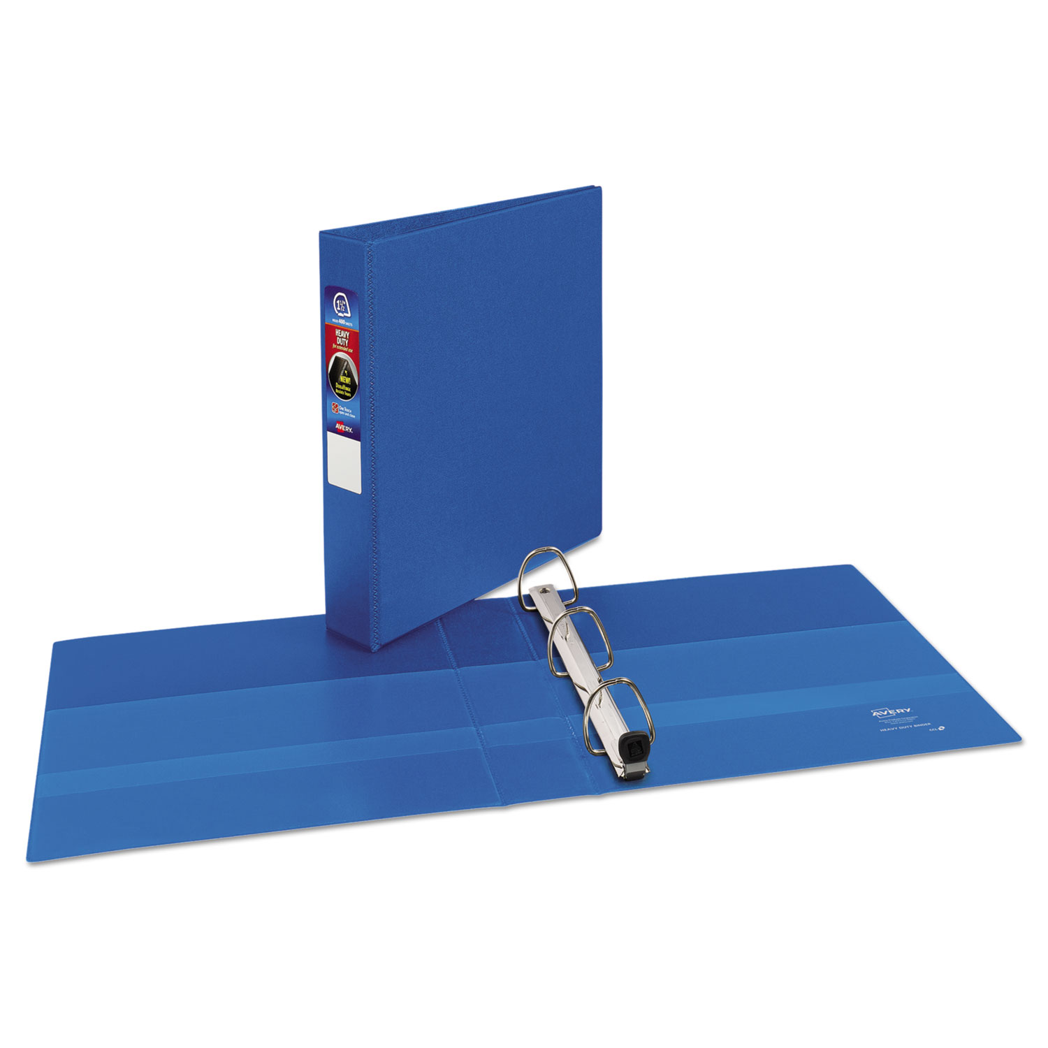 Heavy-Duty Binder with One Touch EZD Rings, 11 x 8 1/2, 1 1/2 Capacity, Blue