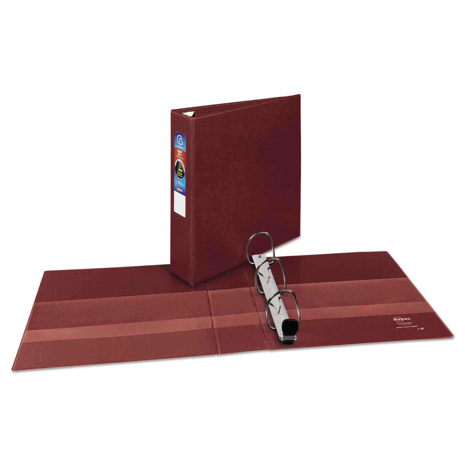 Heavy-Duty Binder with One Touch EZD Rings, 11 x 8 1/2, 2 Capacity, Maroon