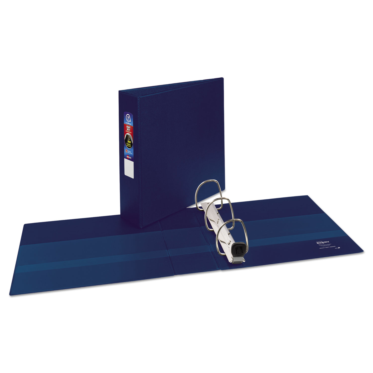 Heavy-Duty Binder with One Touch EZD Rings, 11 x 8 1/2, 3 Capacity, Navy Blue