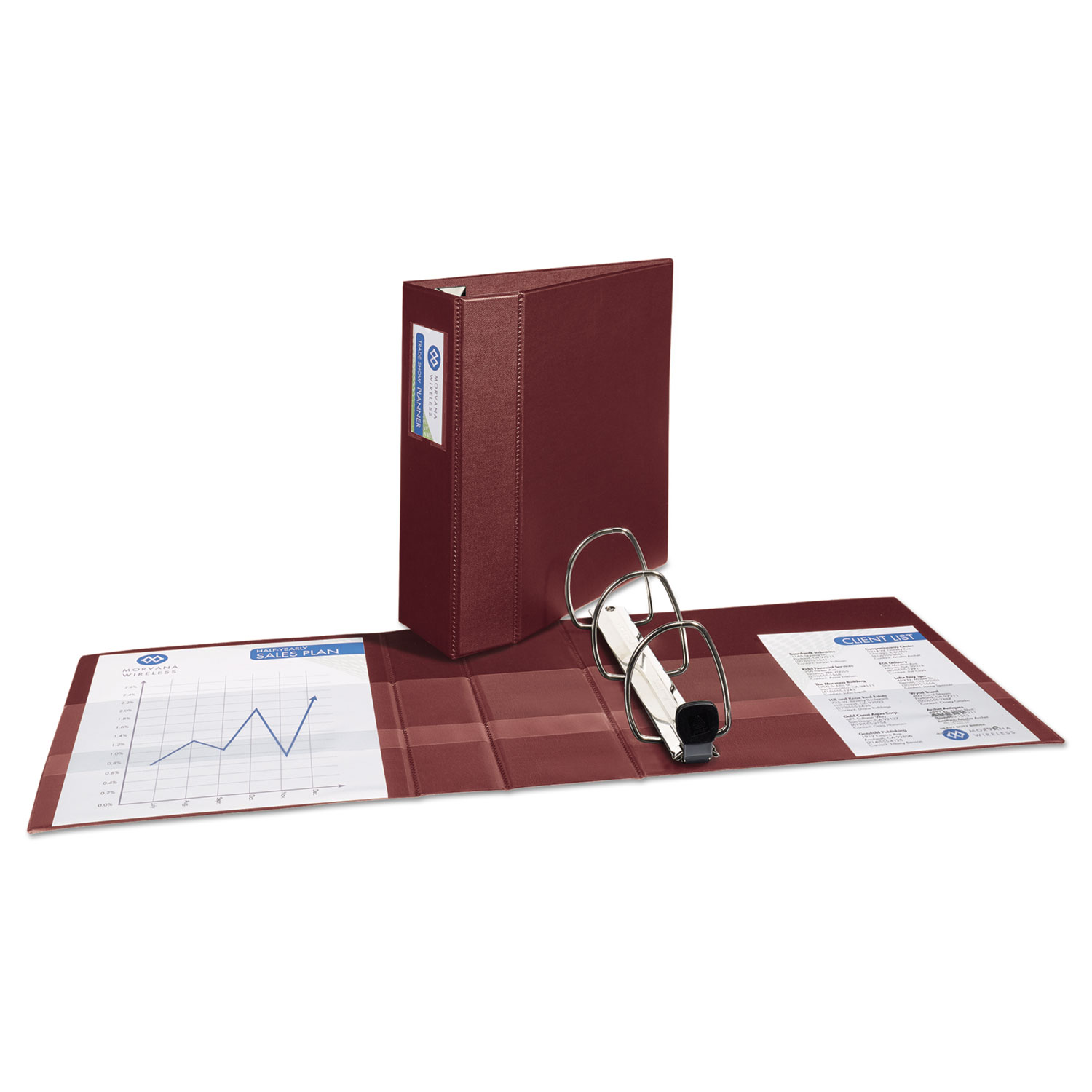Heavy-Duty Binder with One Touch EZD Rings, 11 x 8 1/2, 4 Capacity, Maroon