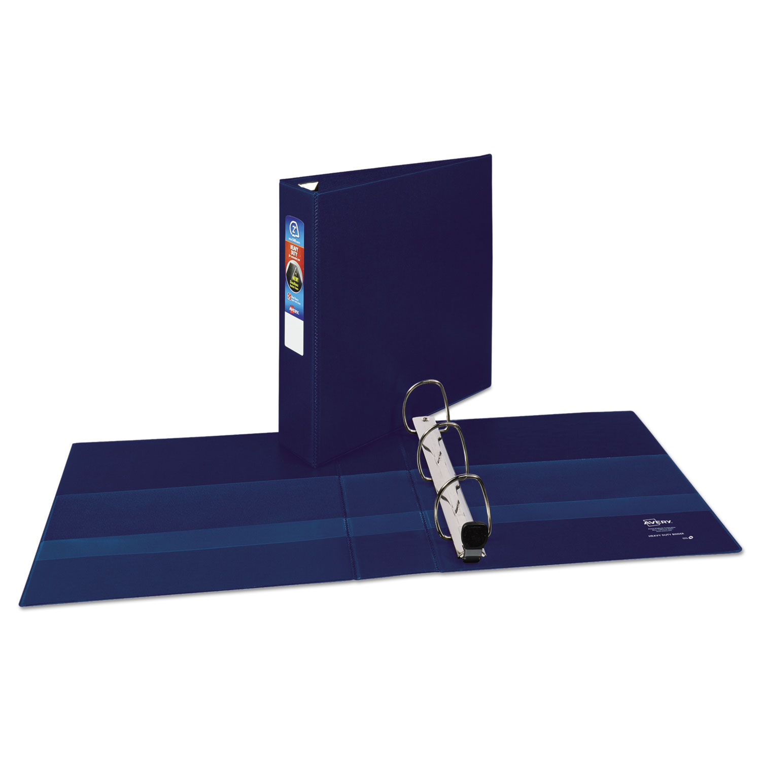 Heavy-Duty Binder with One Touch EZD Rings, 11 x 8 1/2, 2 Capacity, Navy Blue