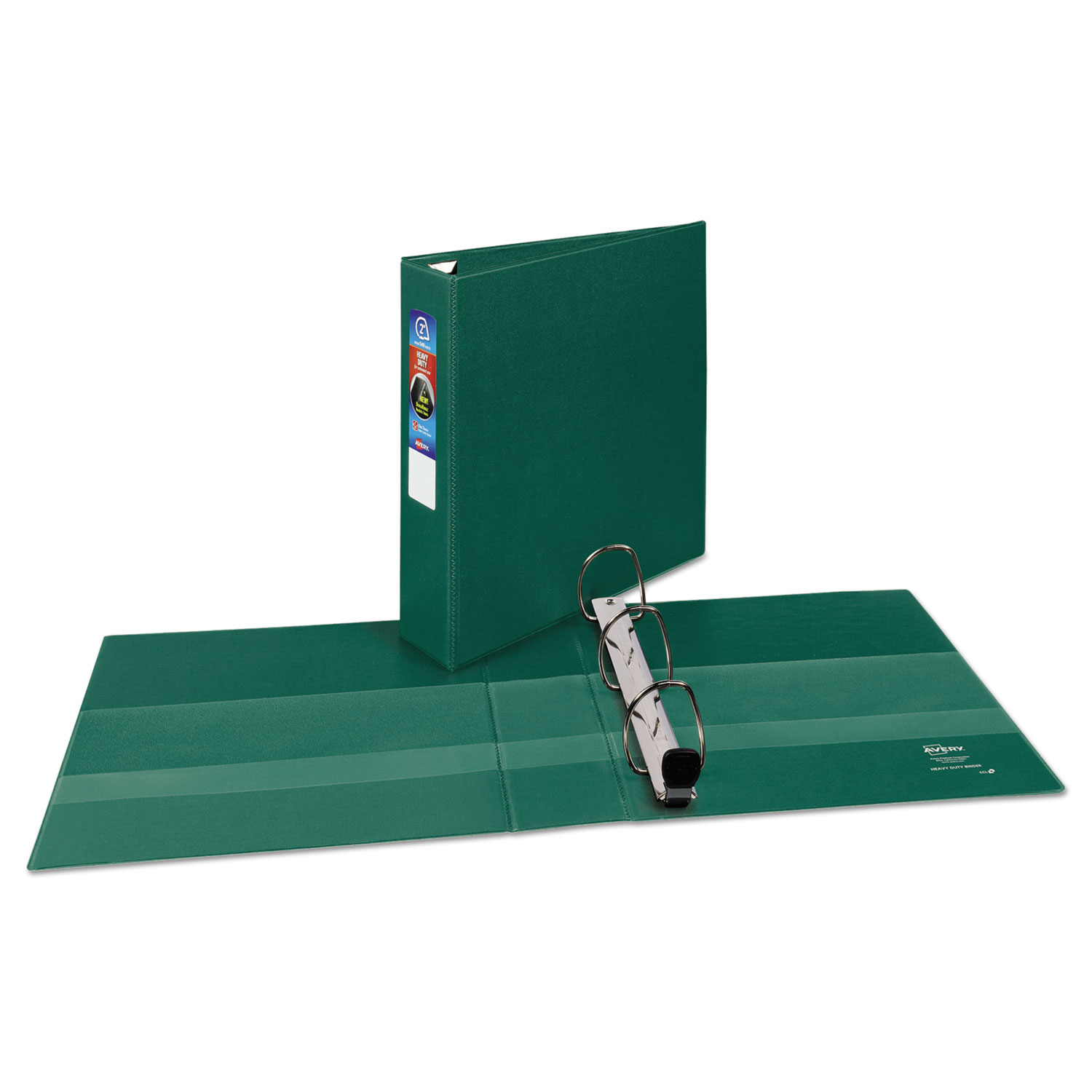 Heavy-Duty Binder with One Touch EZD Rings, 11 x 8 1/2, 2 Capacity, Green