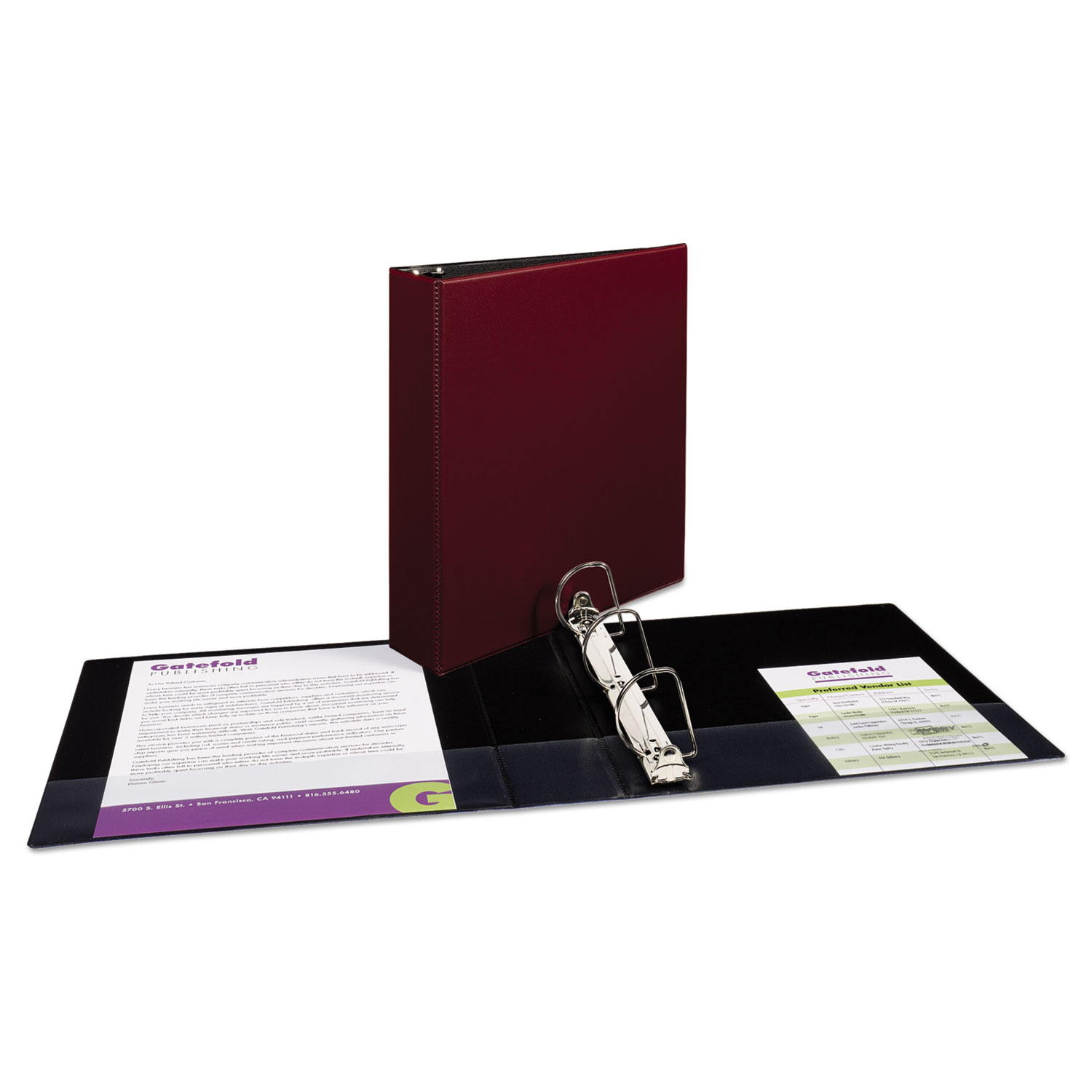 Durable Binder with Slant Rings, 11 x 8 1/2, 2, Burgundy