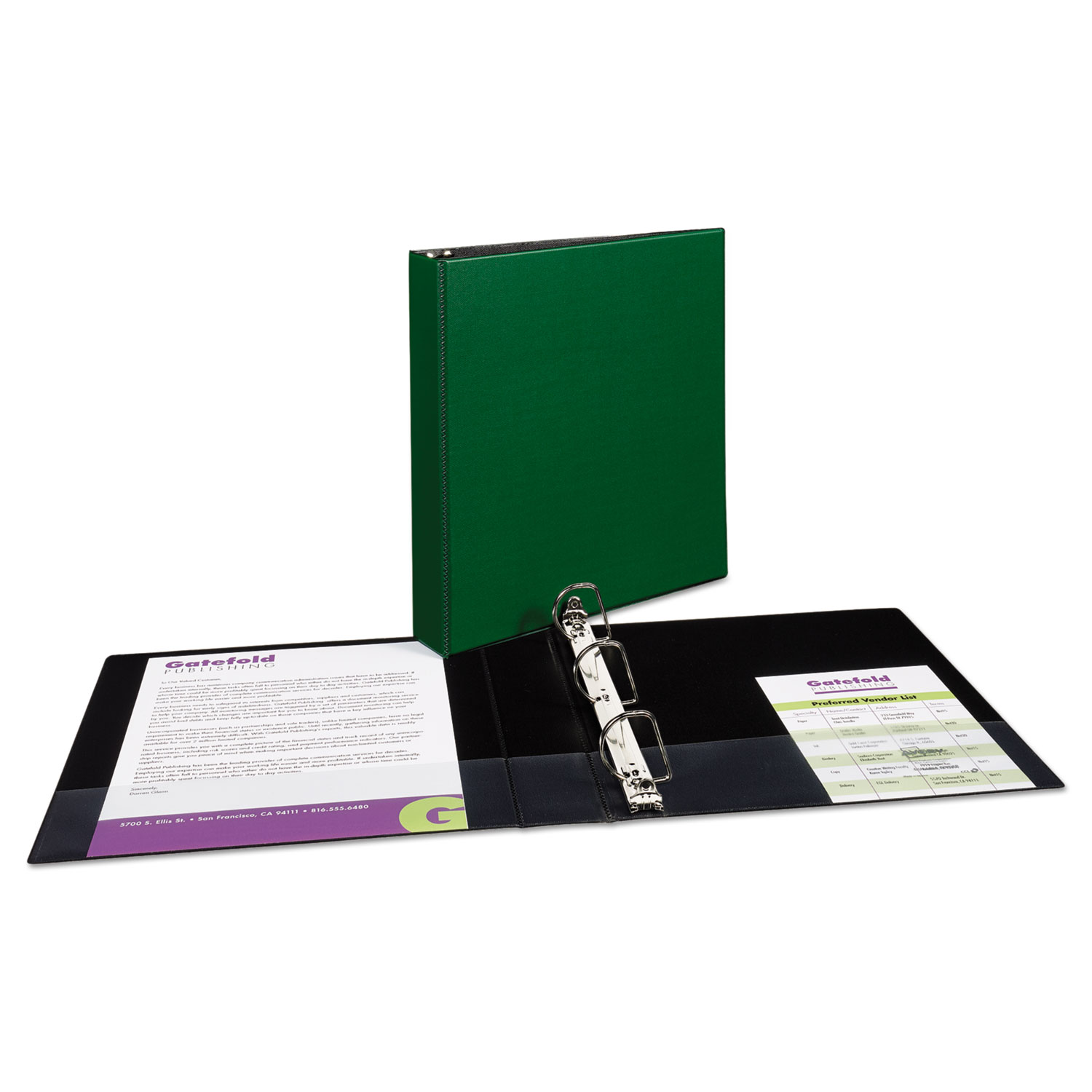 Durable Binder with Slant Rings, 11 x 8 1/2, 1 1/2, Green