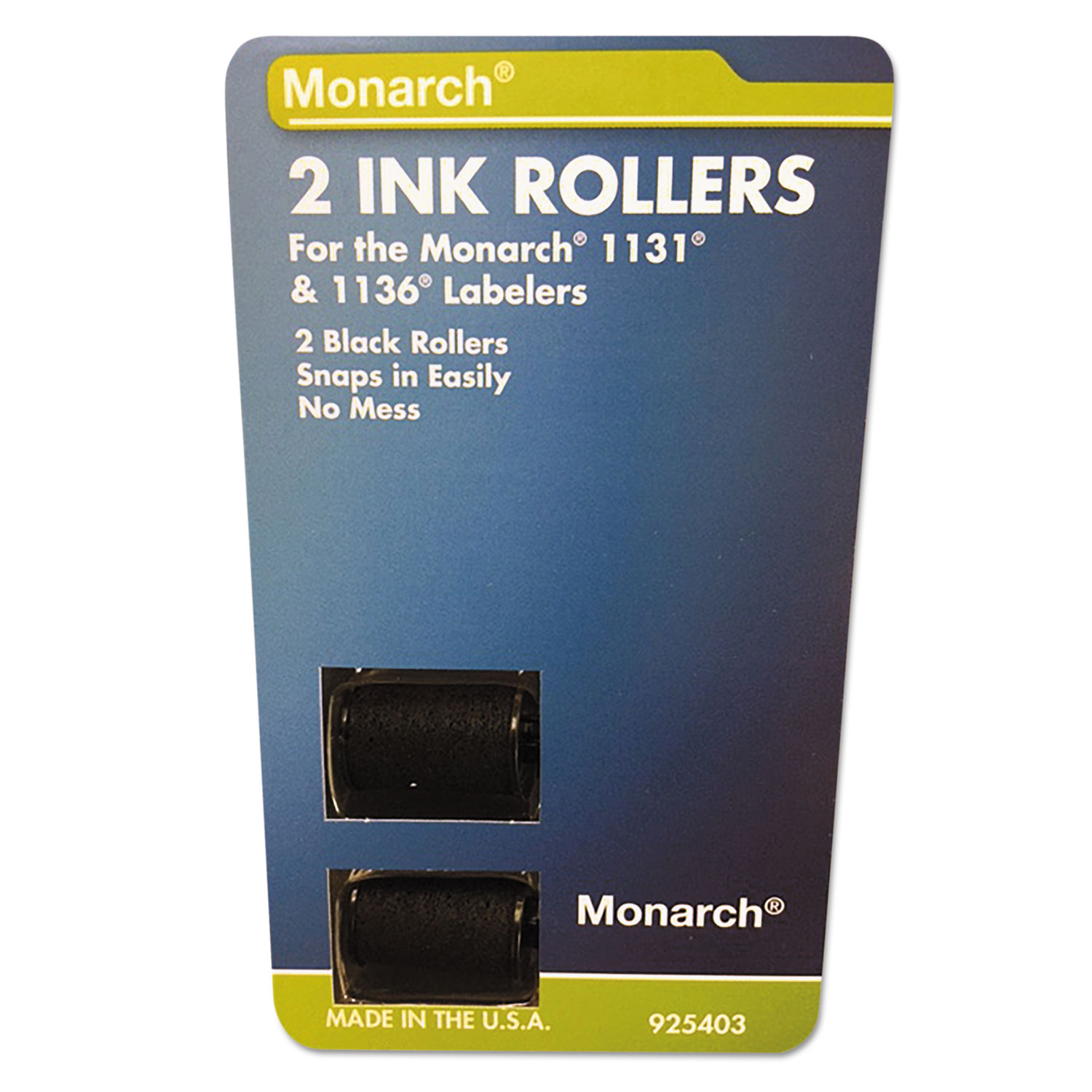  Monarch 925403 925403 Replacement Ink Rollers, Black, 2/Pack (MNK925403) 