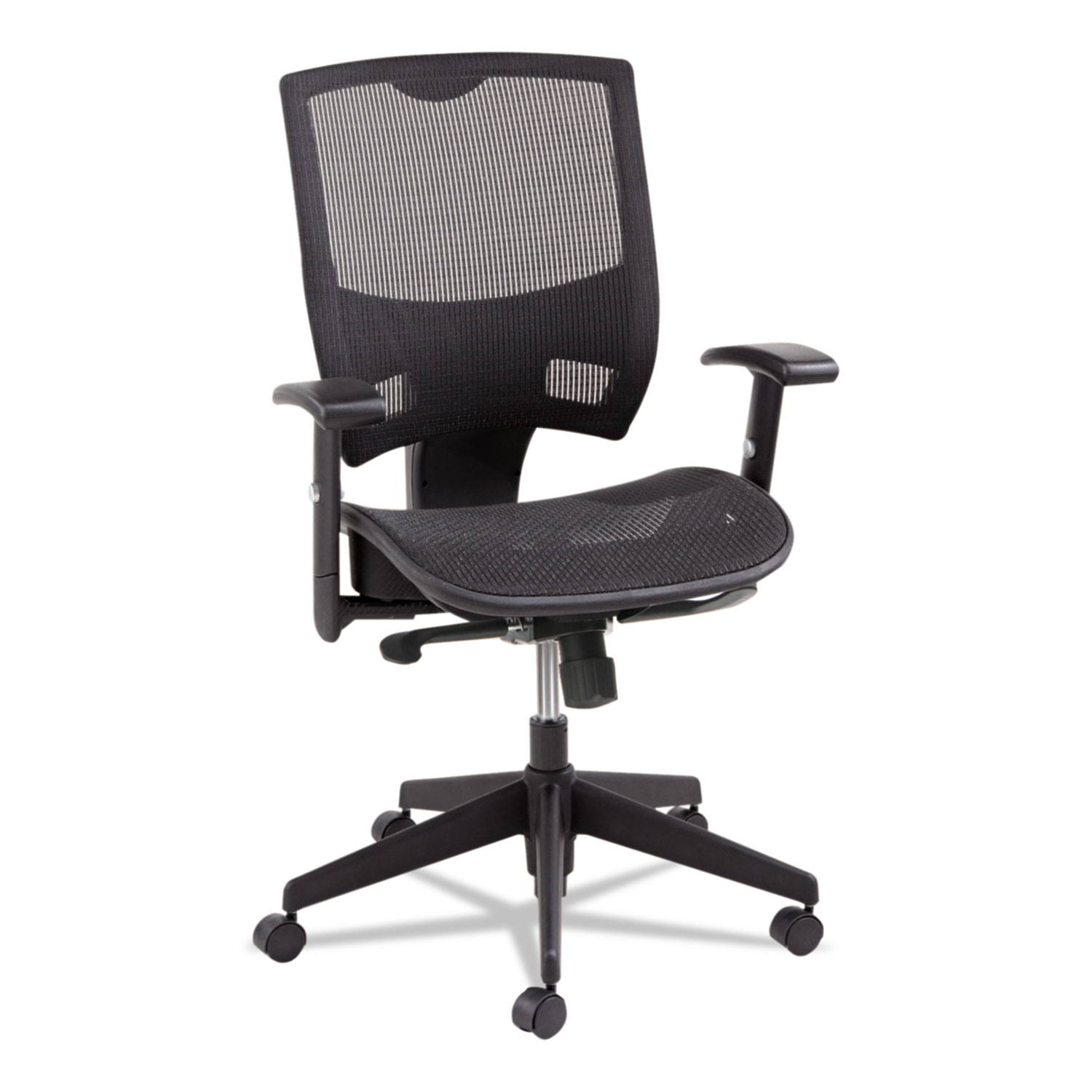  Alera ALEEP4218 Alera Epoch Series Suspension Mesh Multifunction Chair, Supports up to 275 lbs., Black Seat/Black Back, Black Base (ALEEP4218) 