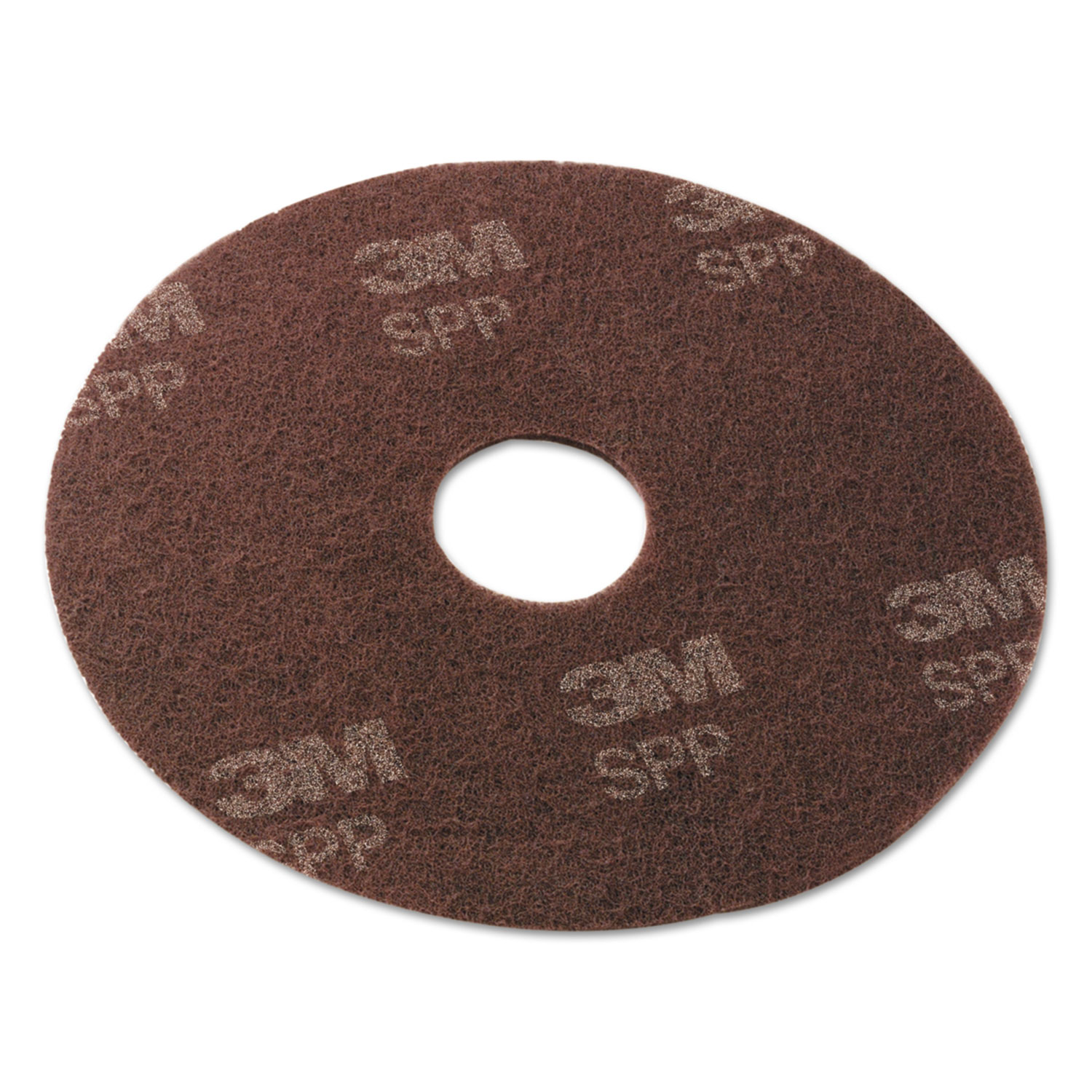 Surface Prep Floor Pads, 14" Diameter, Brown, 10/Carton