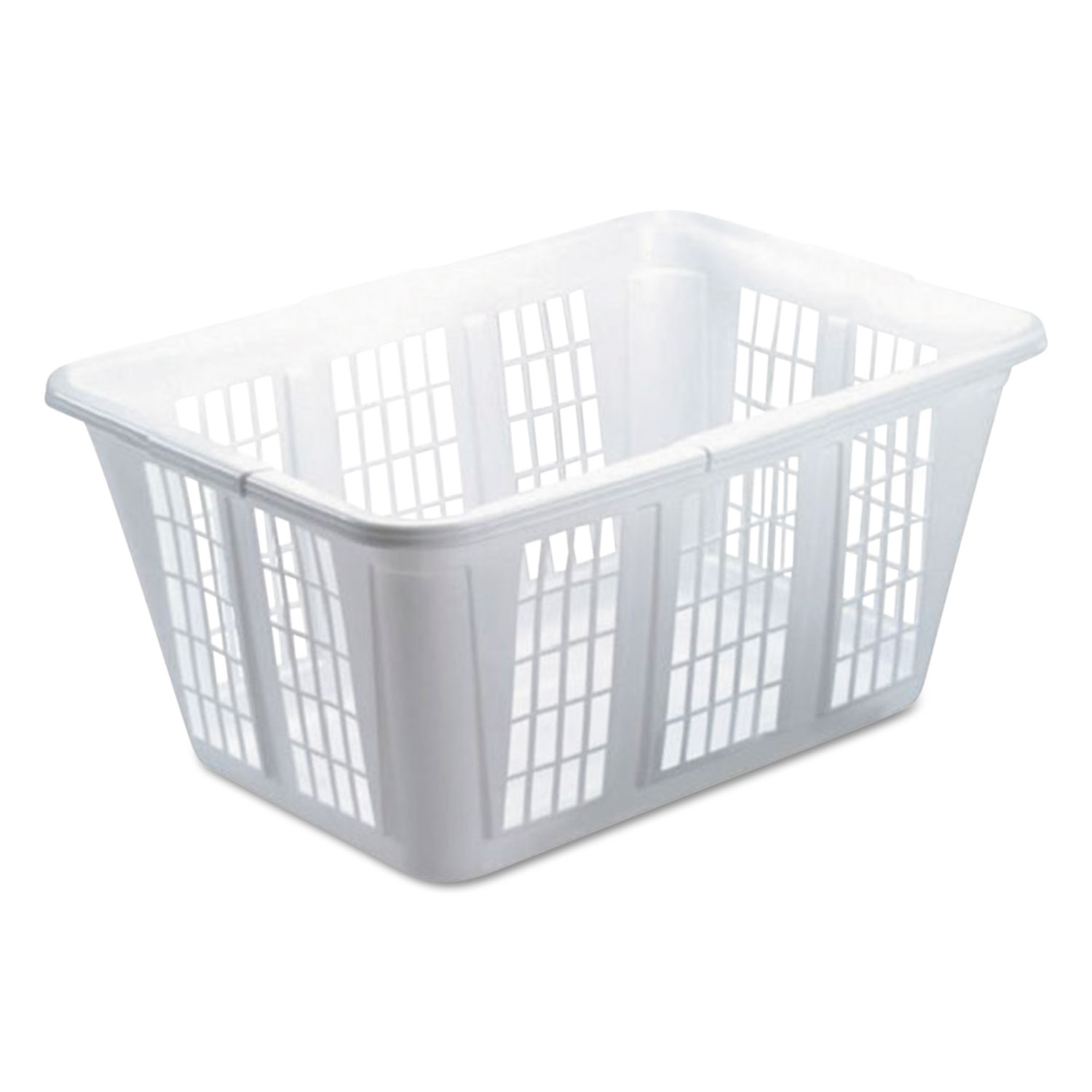 Laundry Basket, 1.6 bushels, 10.88w x 22.5d x 16.5h, Plastic, White, 8/Carton