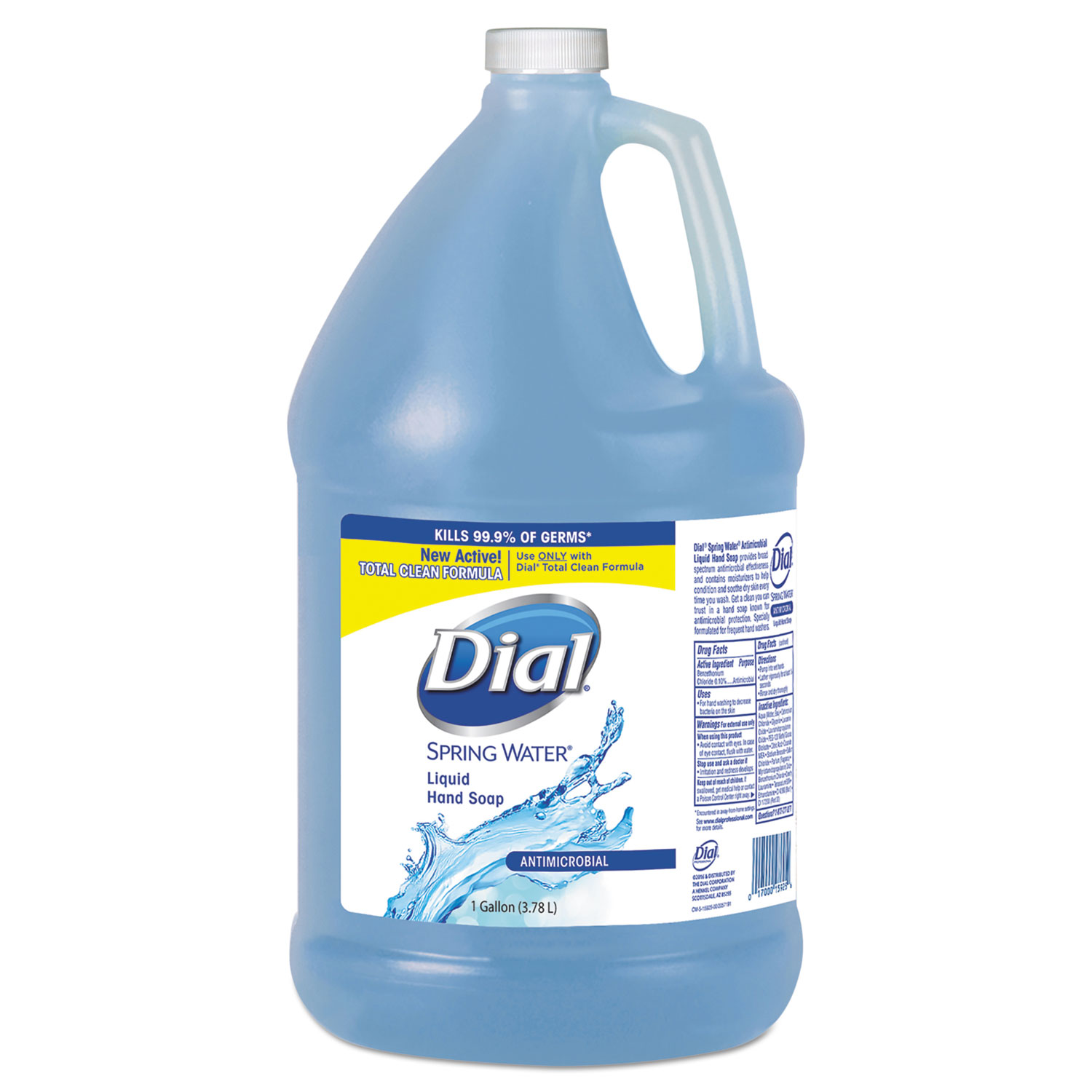  Dial DIA15926EA Antimicrobial Liquid Hand Soap, Spring Water Scent, 1 gal Bottle (DIA15926EA) 