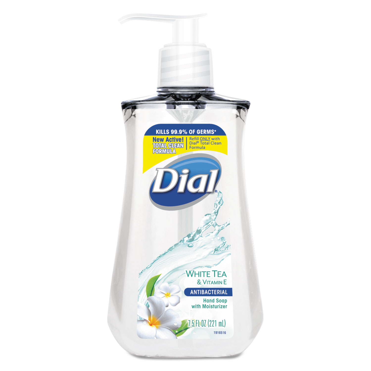  Dial DIA 02660 Antibacterial Liquid Soap, 7.5 oz Pump Bottle, White Tea, 12/Carton (DIA02660CT) 