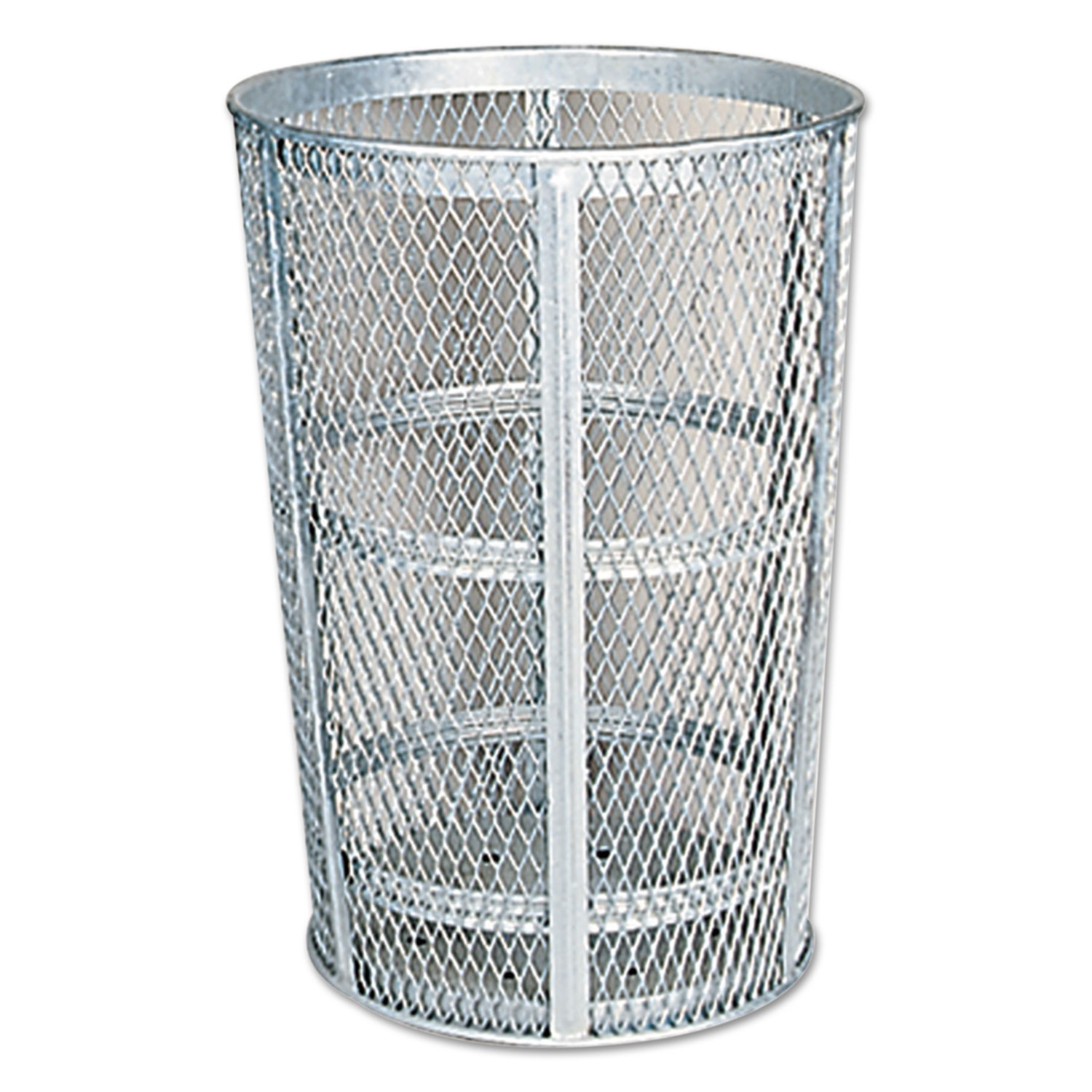  Rubbermaid Commercial FGSBR52 Street Basket Waste Receptacle, 23 Diameter, 45 gal, Silver (RCPSBR52) 