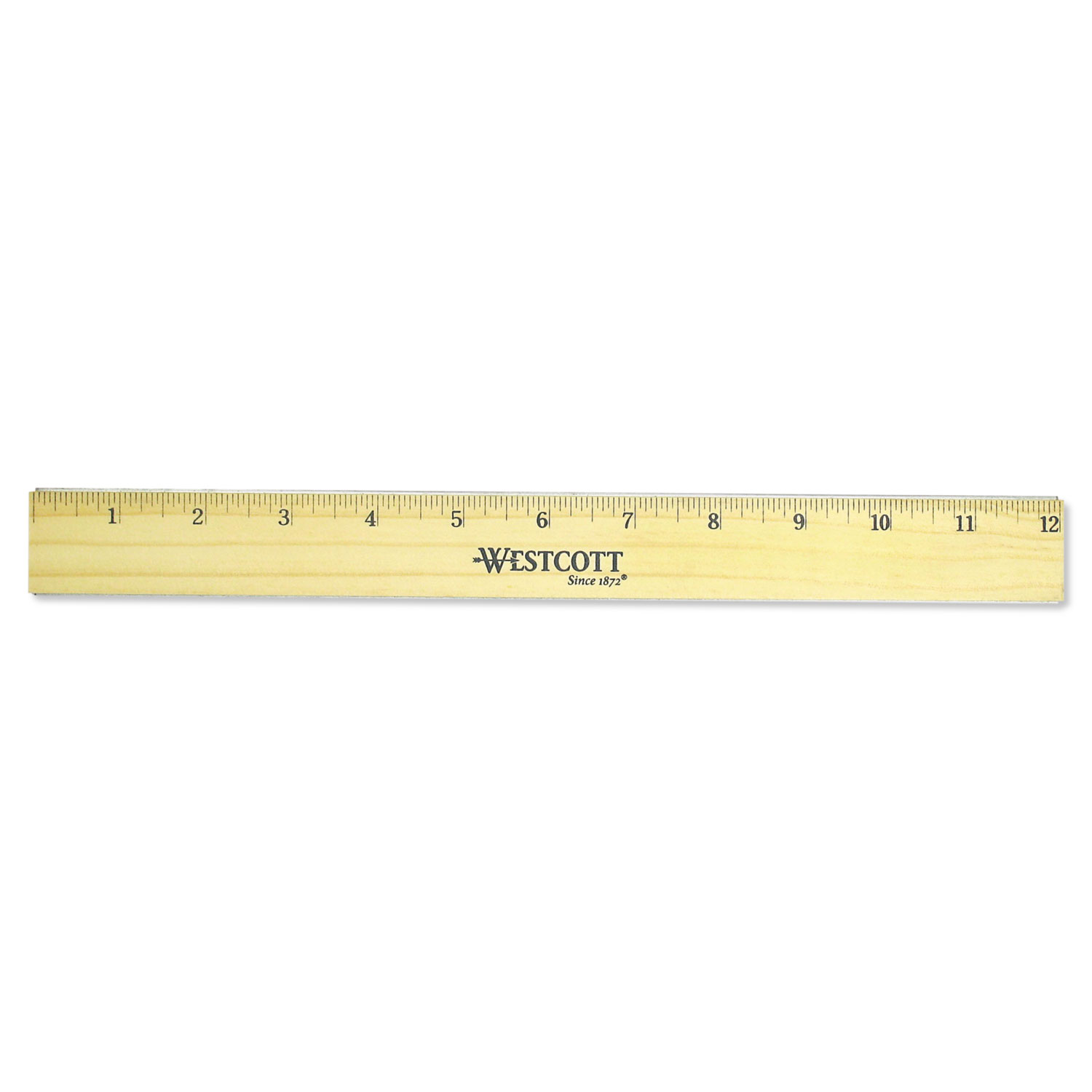 WOOD YARDSTICK W/METAL ENDS WITH HOLE FOR HANGING