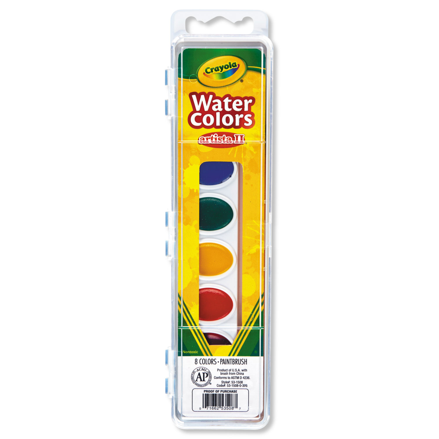  Crayola 531508 Artista II 8-Color Watercolor Set, 8 Assorted Colors (CYO531508) 