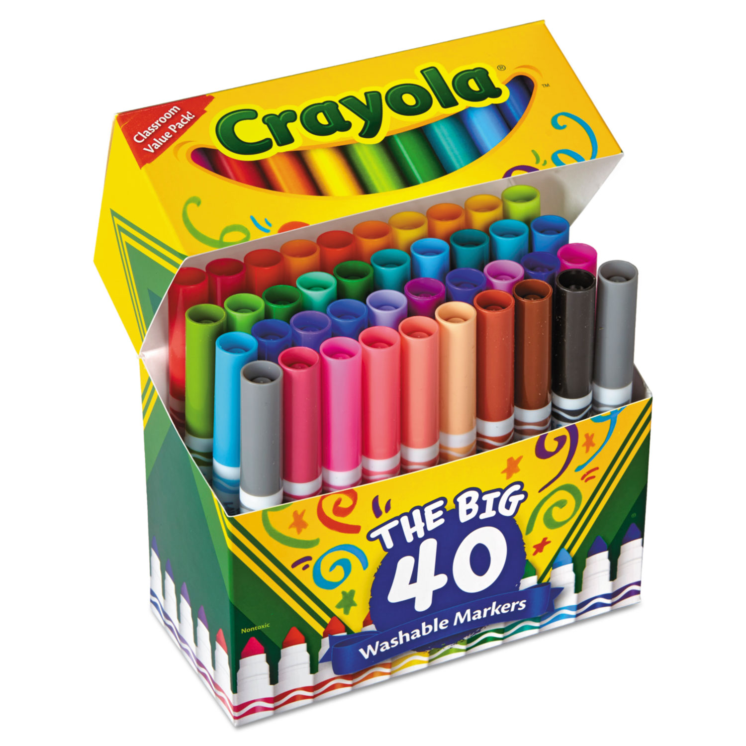School Smart Washable Markers, Chisel Tips, Assorted Colors, Pack