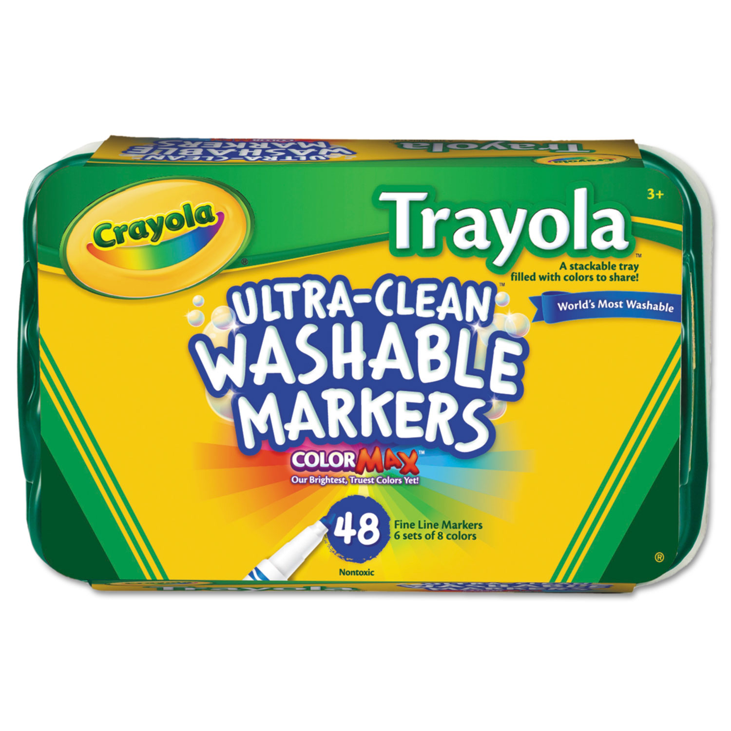  Crayola 588214 Trayola Washable Markers, Fine Bullet Tip, Assorted Colors, 48/Pack (CYO588214) 