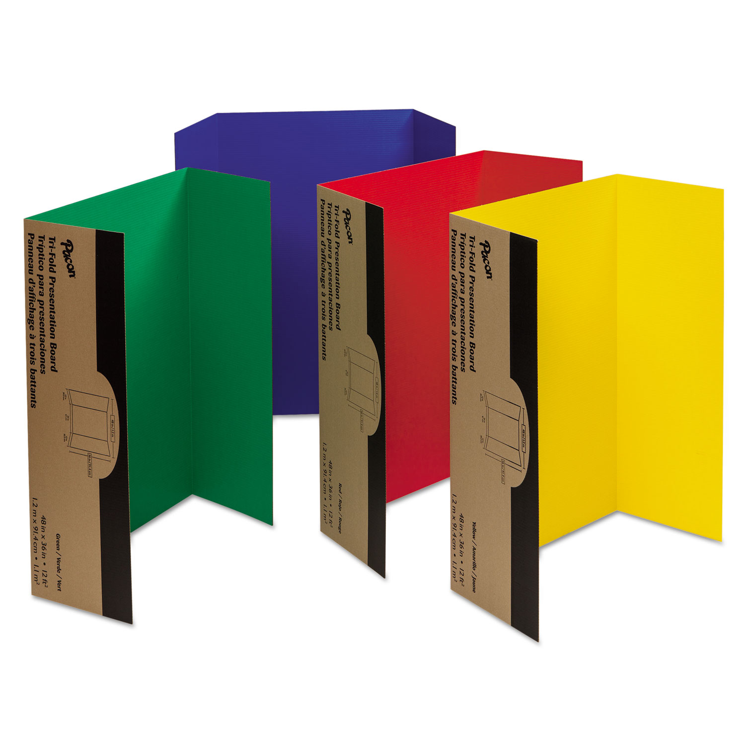  Pacon 37654 Spotlight Corrugated Presentation Display Boards, 48 x 36, Assorted, 4/Carton (PAC37654) 