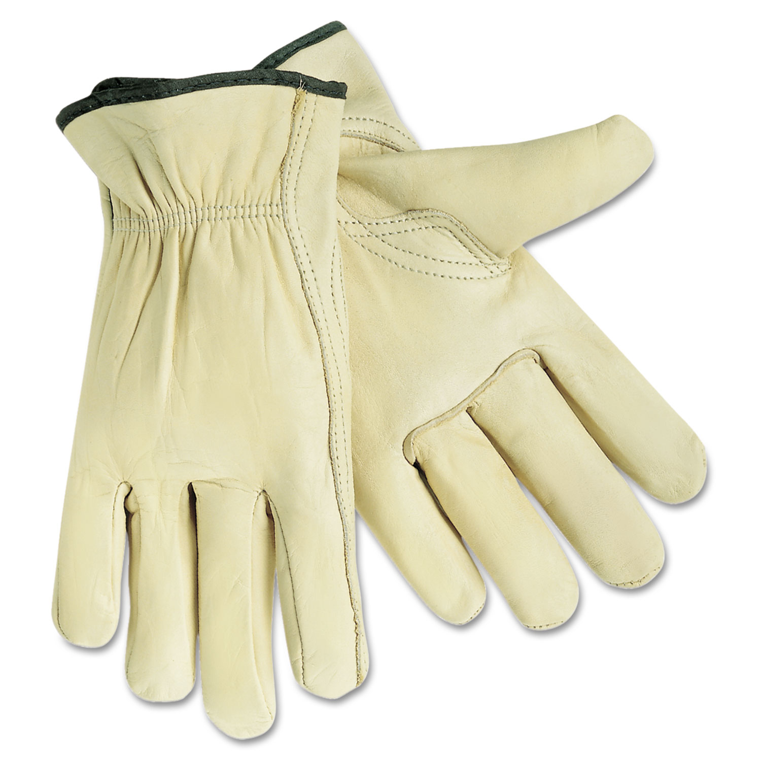 MCR Safety Economy Leather Driver Gloves Large Beige Pair