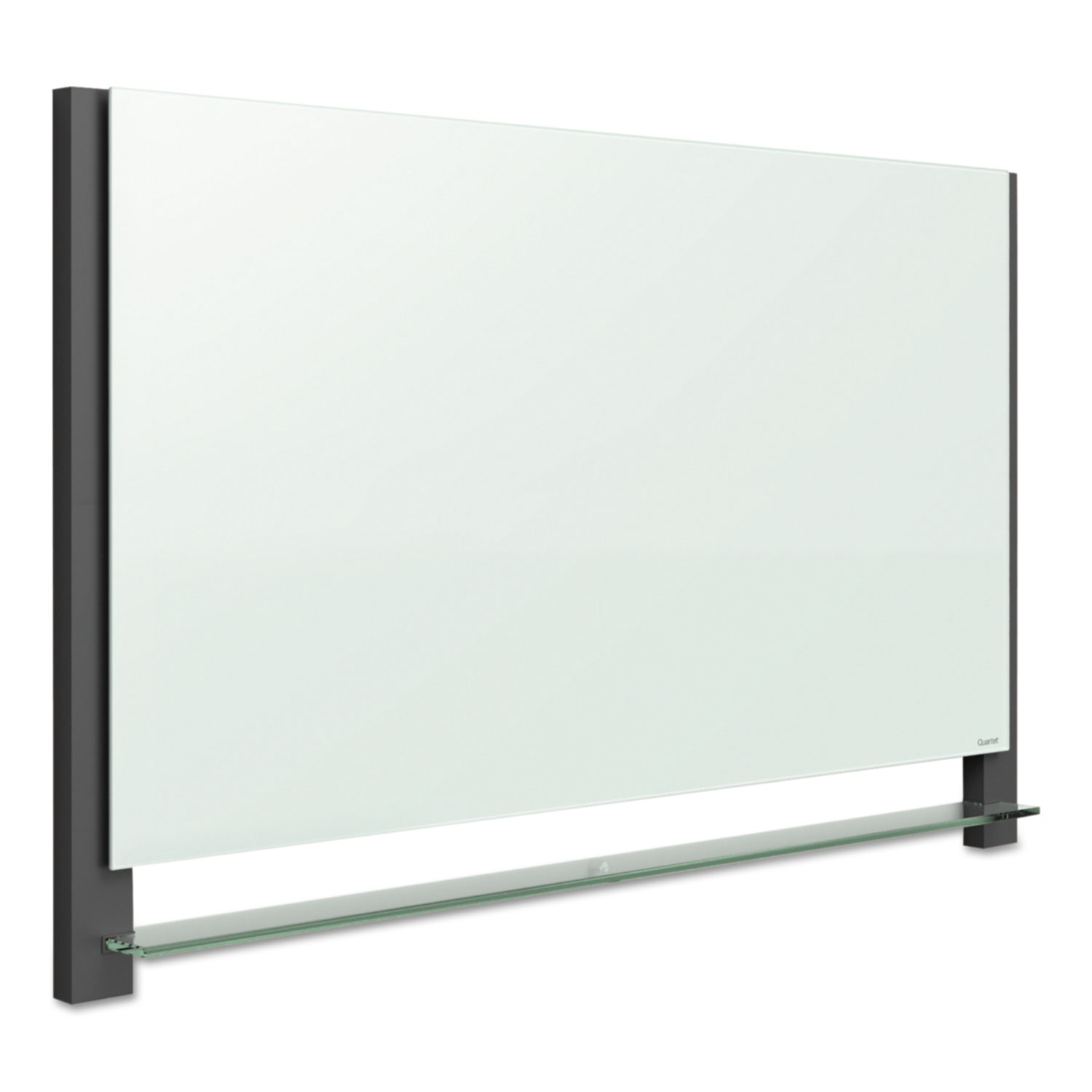 Evoque Magnetic Glass Marker Board with Black Aluminum Frame, 74 x 42, White