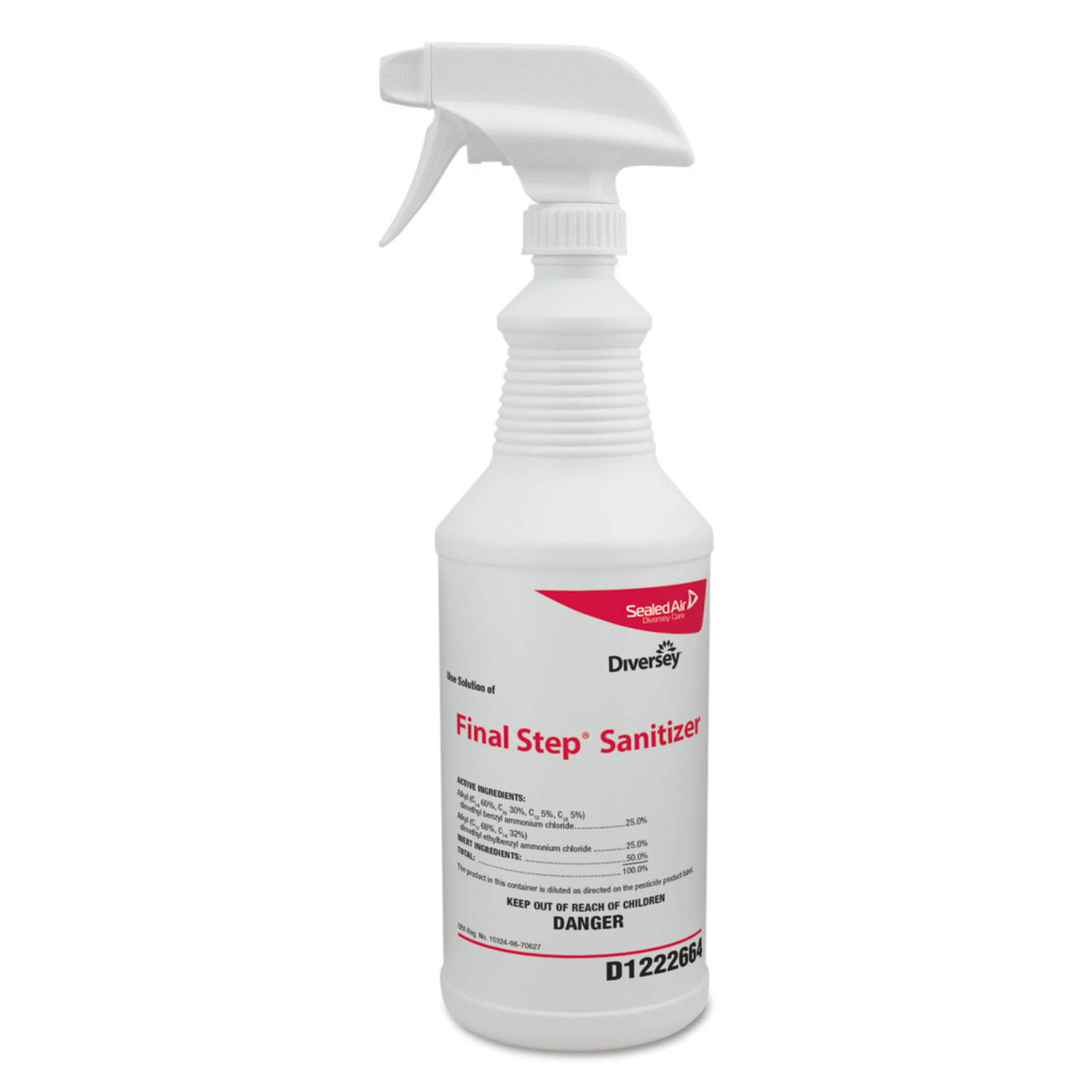 Final Step Sanitizer Spray Bottle, White, 32 oz, 12/Carton