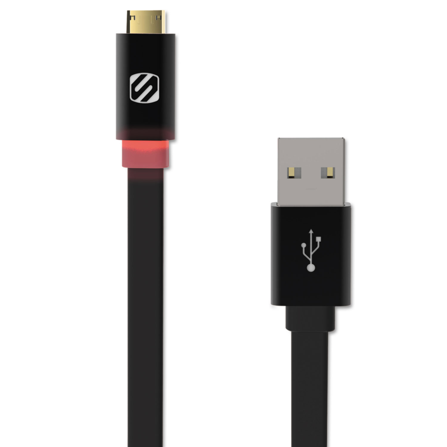 flatOUT LED ZETip Reversible Micro Charge/Sync Cable with LED, 3 ft