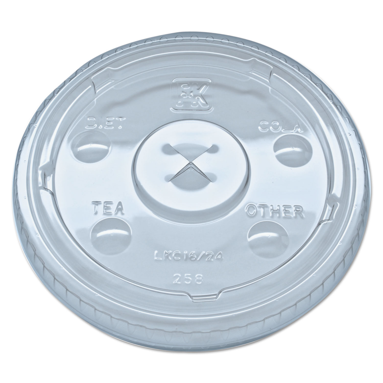 Kal-Clear/Nexclear Drink Cup Lids, F/12-24 oz Cups, Clear, Plastic,1000/Carton