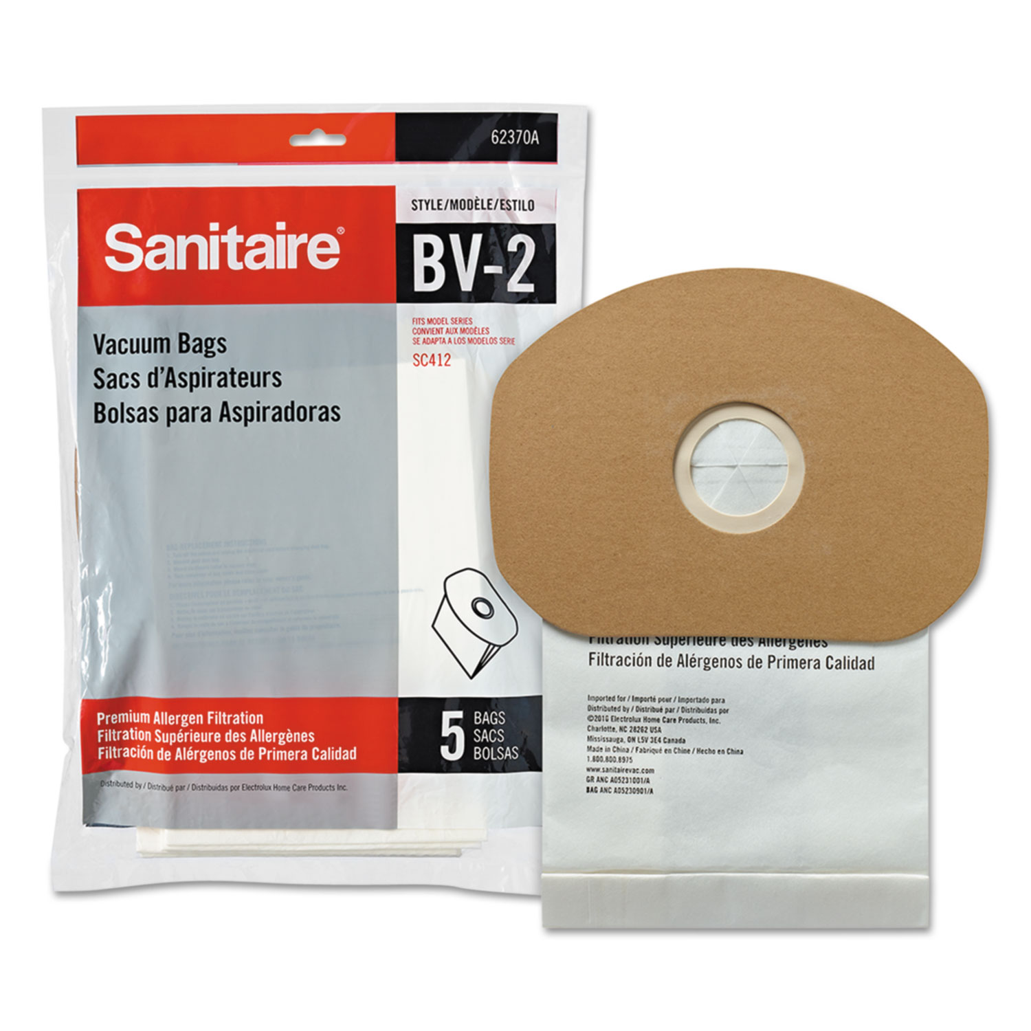  Sanitaire 62370A-10 Disposable Dust Bags for Sanitaire Commercial Backpack Vacuum, 5/PK, 10/PK/CT (EUR62370A10CT) 